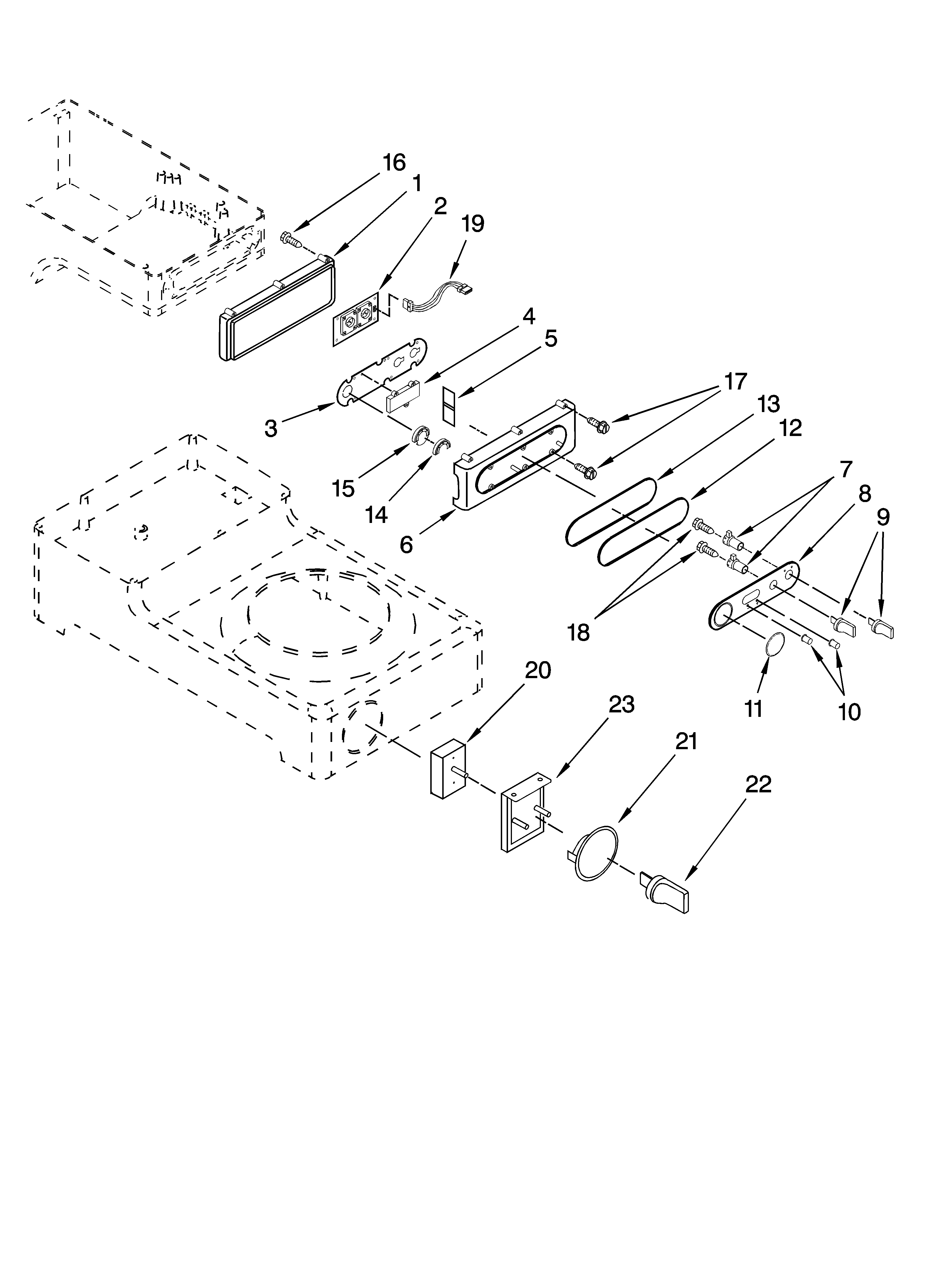 KitchenAid 4KPCM050PM0 upper and lower control parts diagram