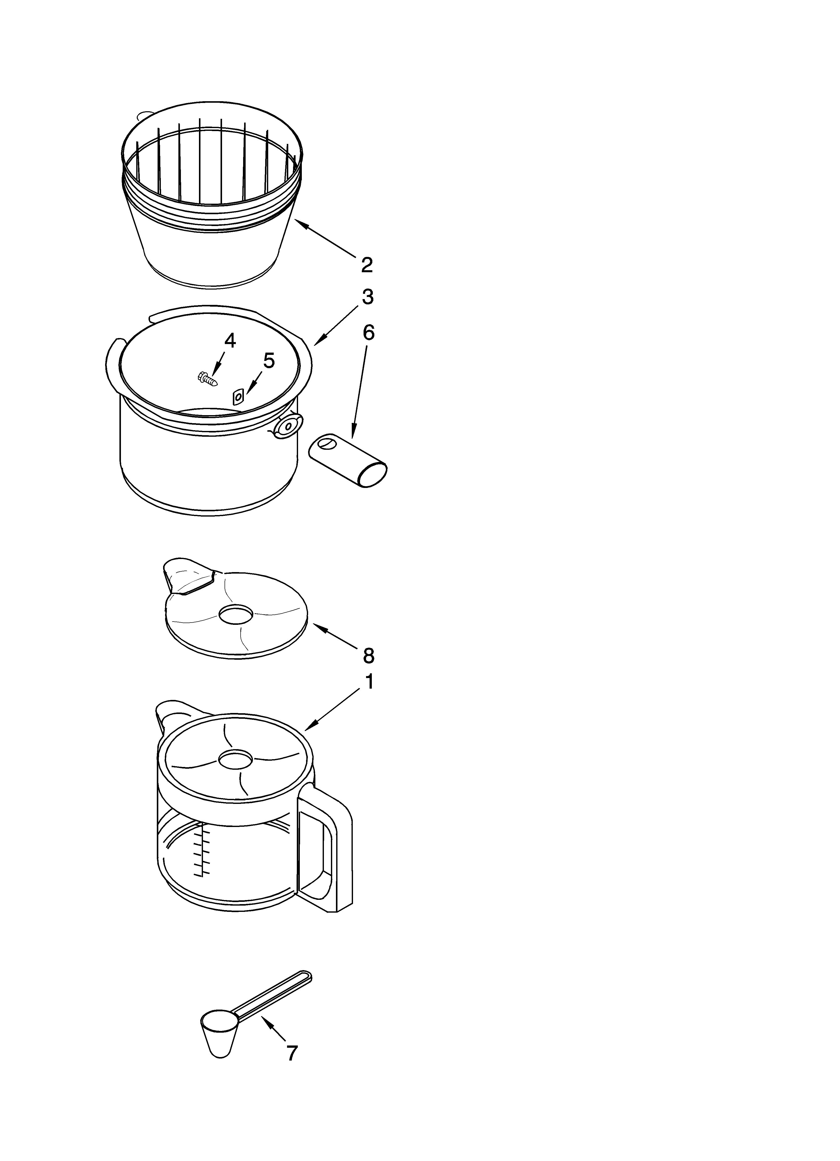 KitchenAid 4KPCM050PM0 carafe parts diagram