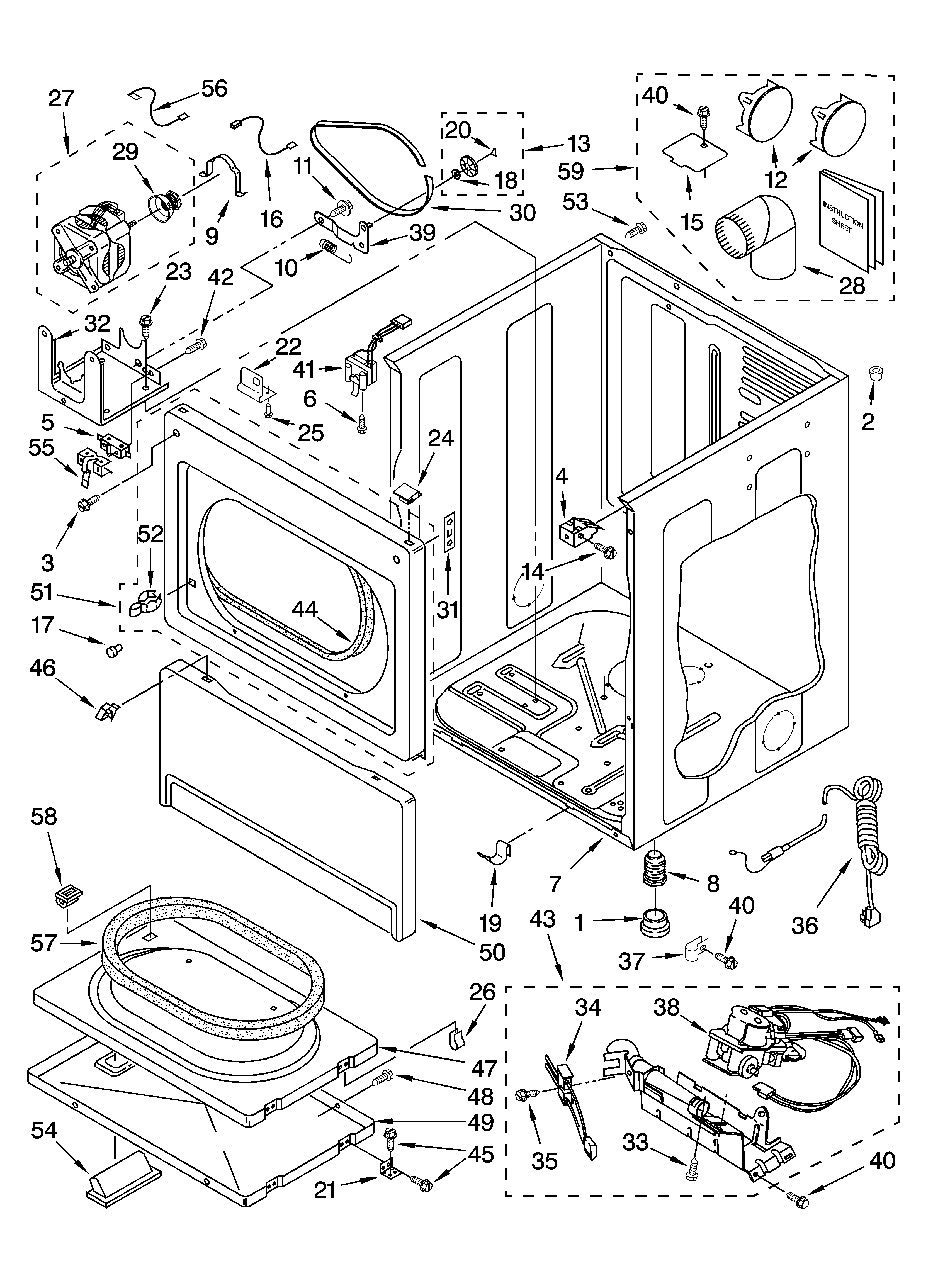 Whirlpool CGM2761TQ1 cabinet parts diagram