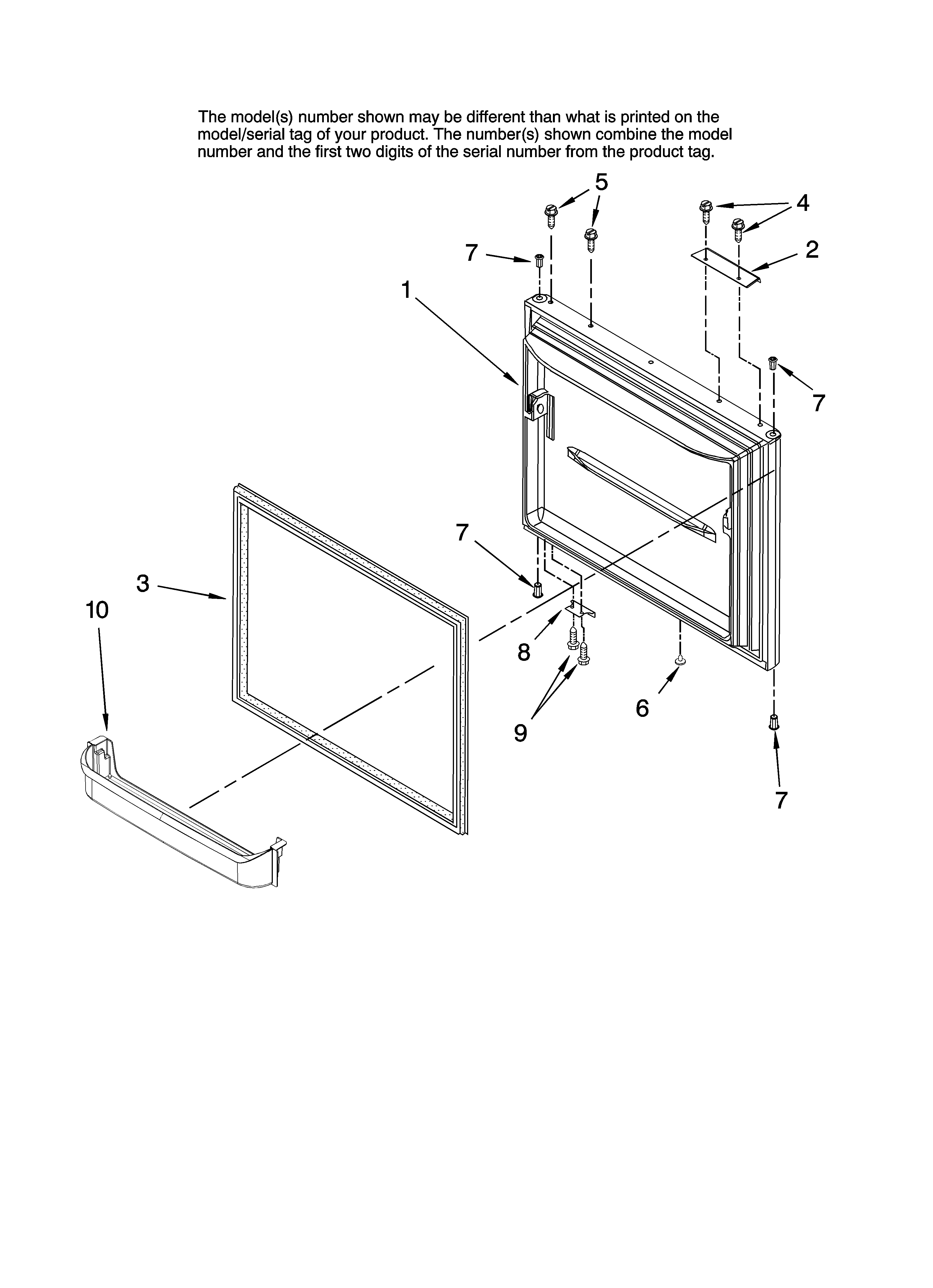 Whirlpool EB2SHKXVD00 freezer door parts diagram