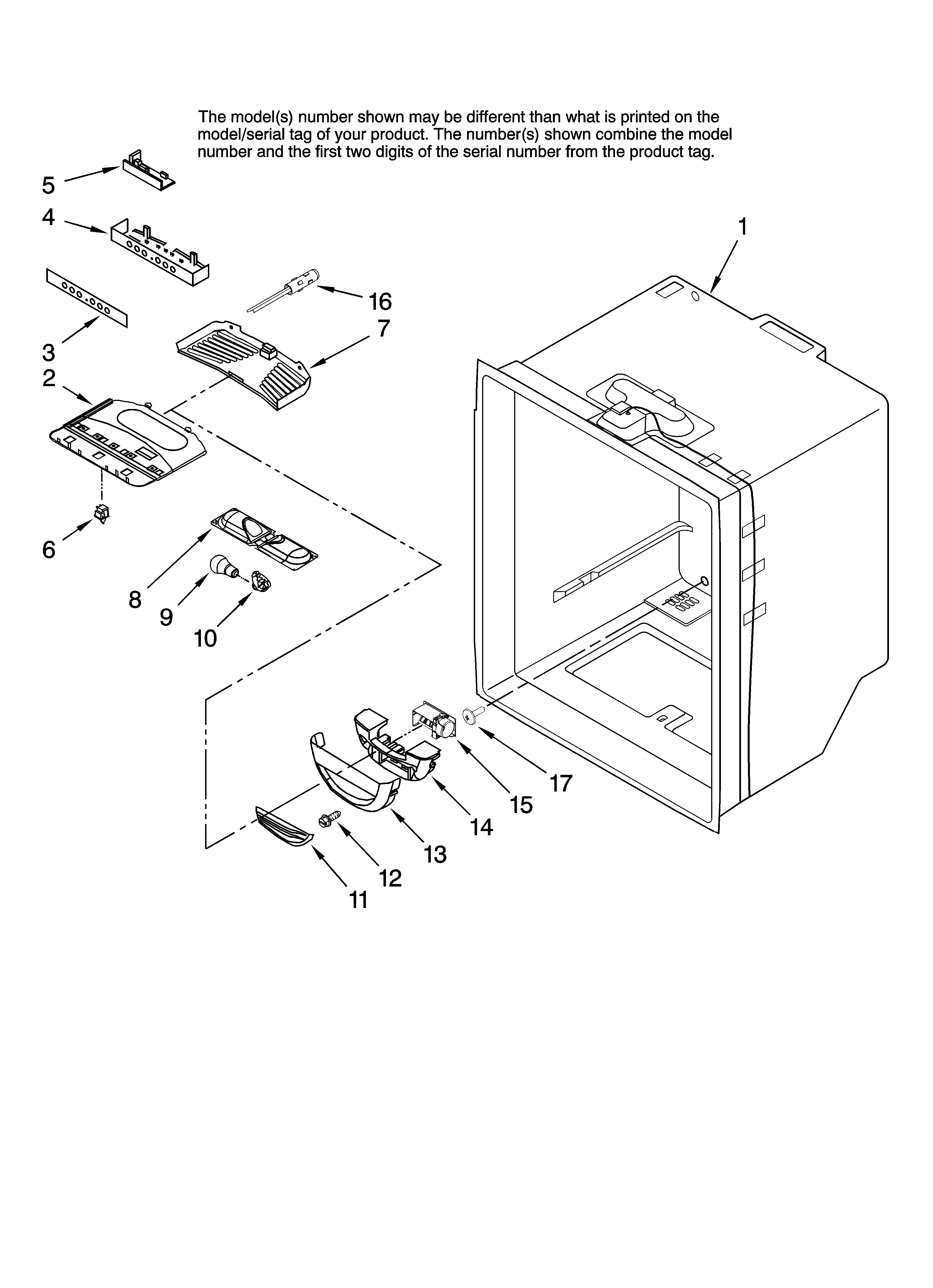 Whirlpool EB2SHKXVD00 refrigerator liner parts diagram