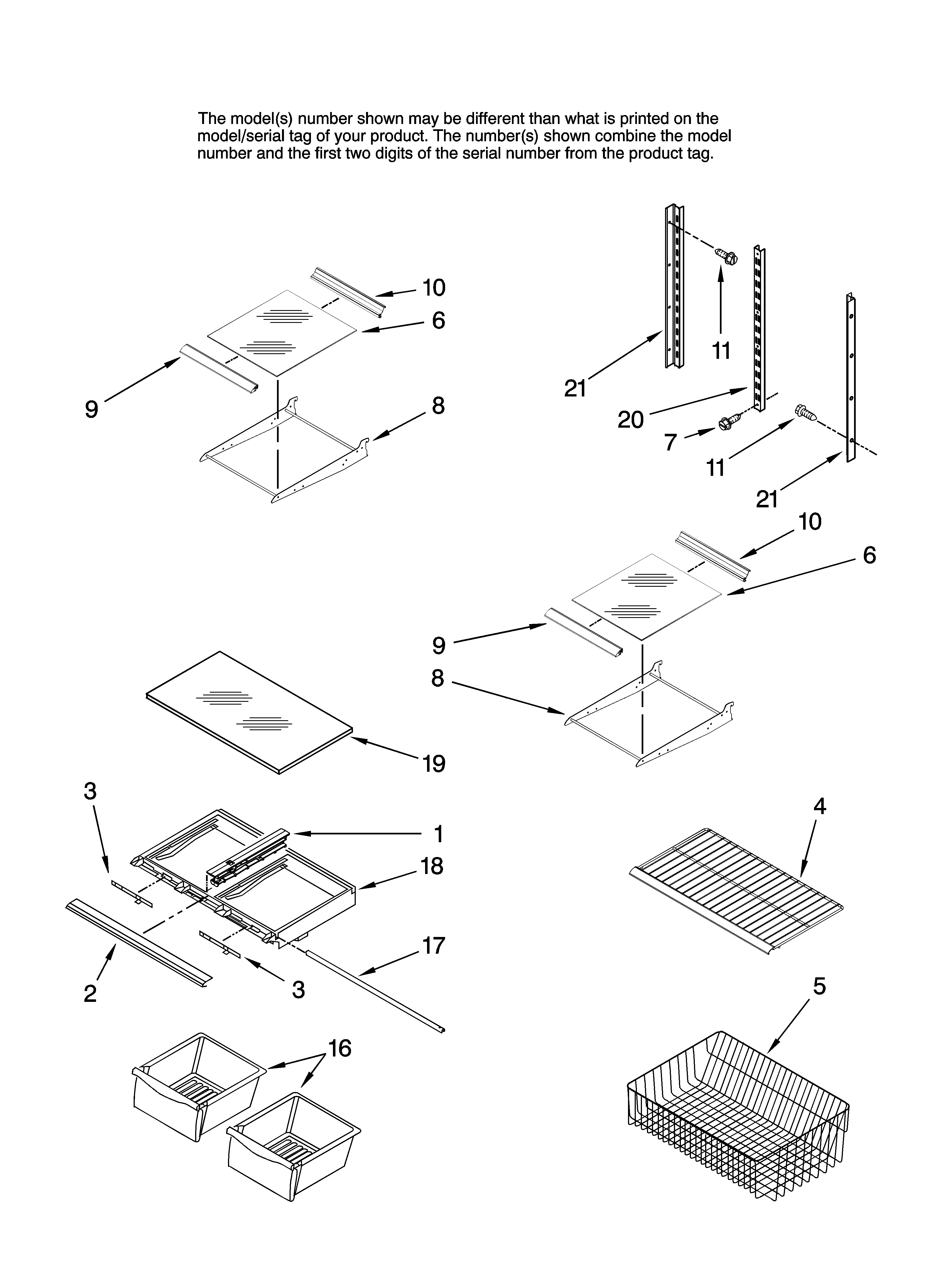 Whirlpool EB2SHKXVD00 shelf parts diagram
