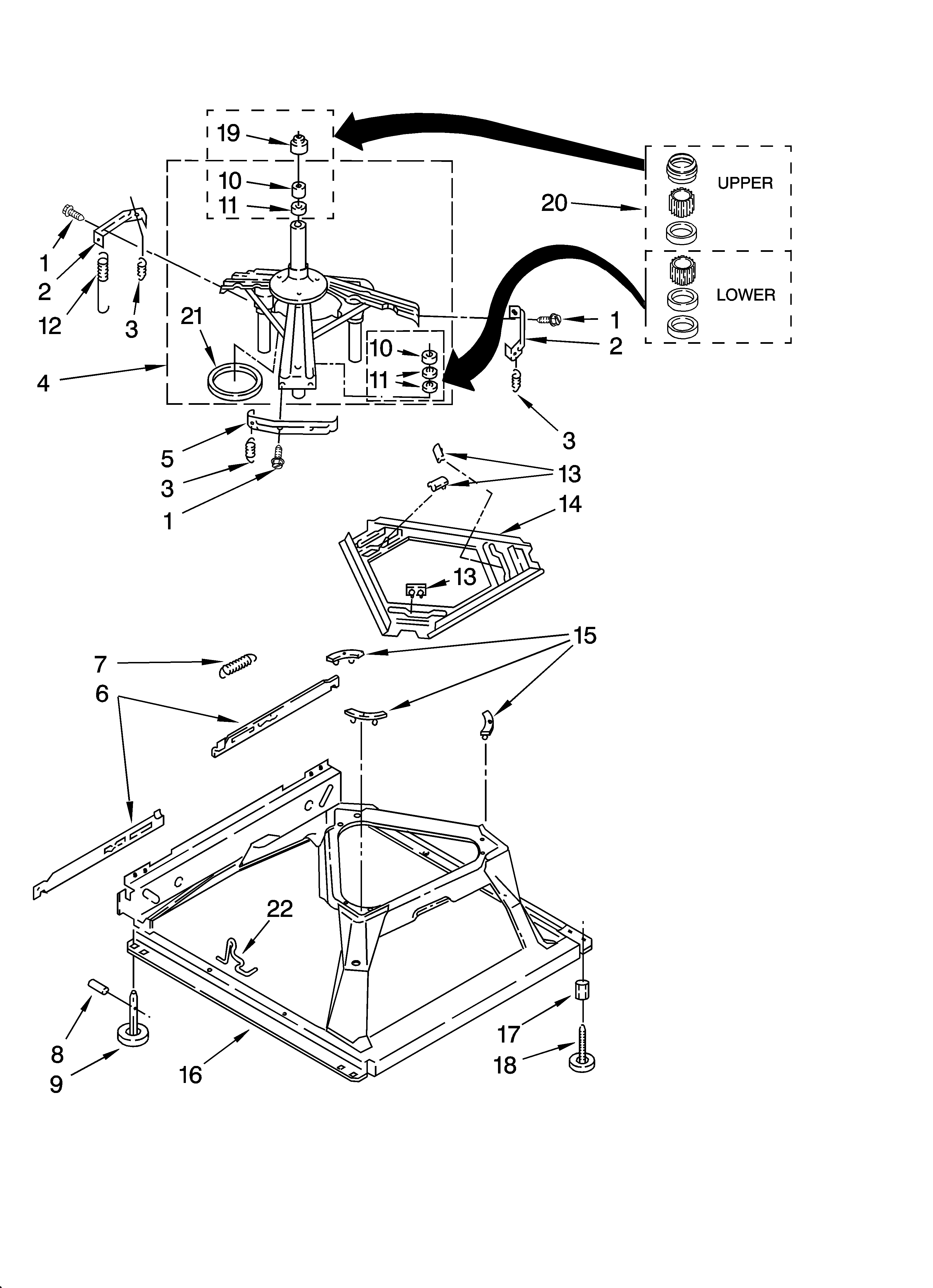 Inglis IV45000 machine base parts diagram
