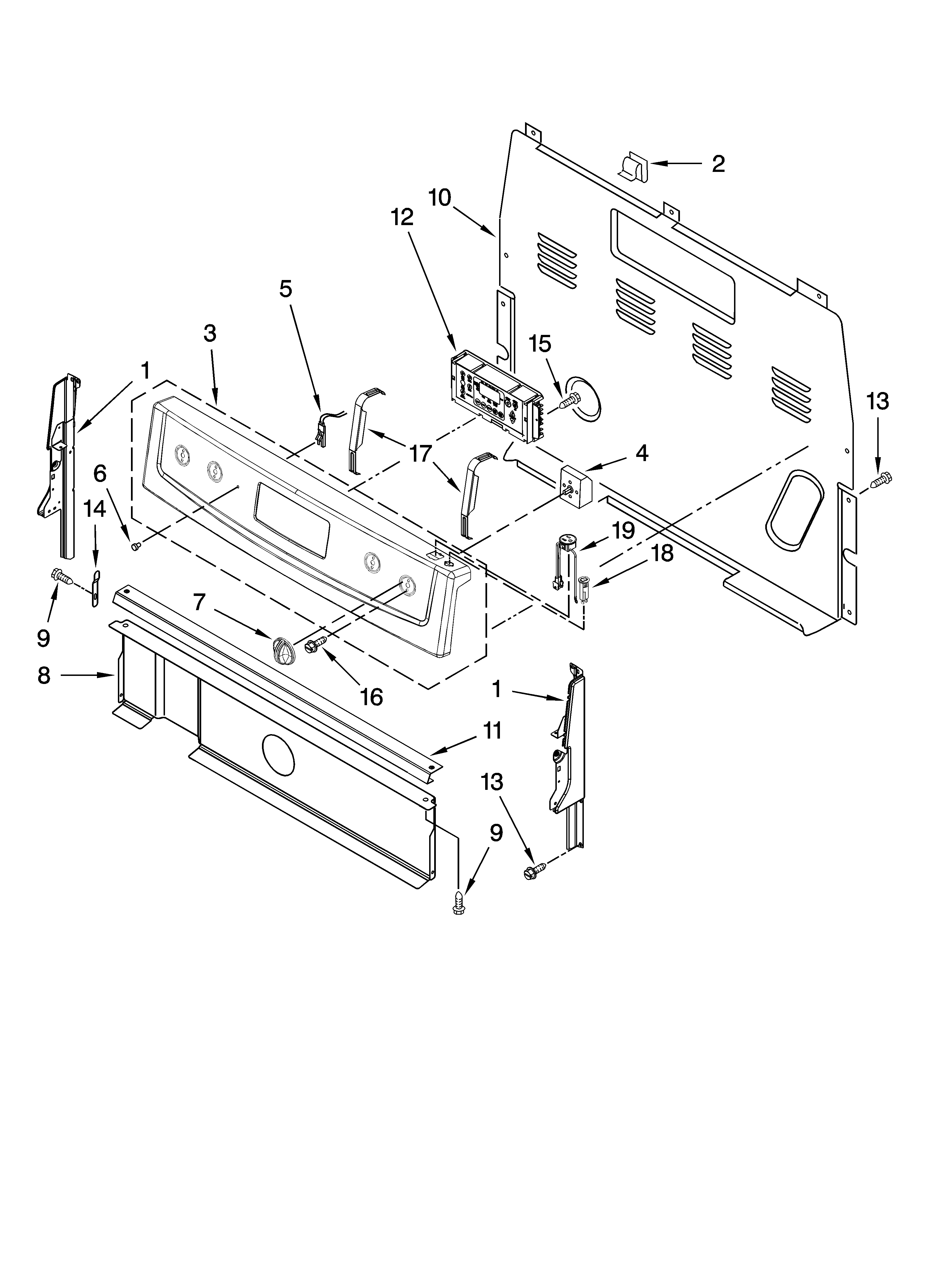 Inglis IVP33800 control panel parts diagram
