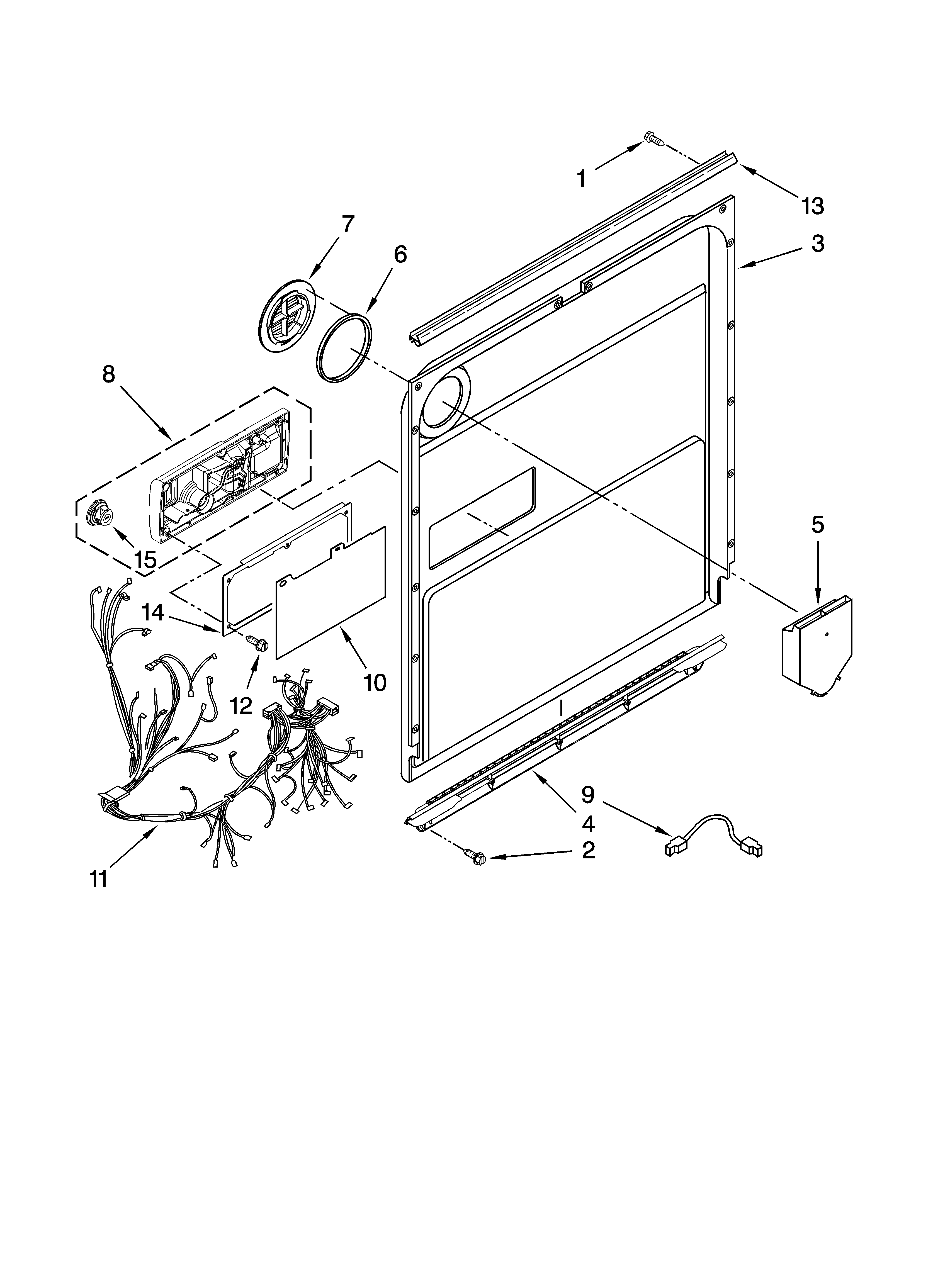 Fulgor DW524L1ABL0 door and latch parts diagram