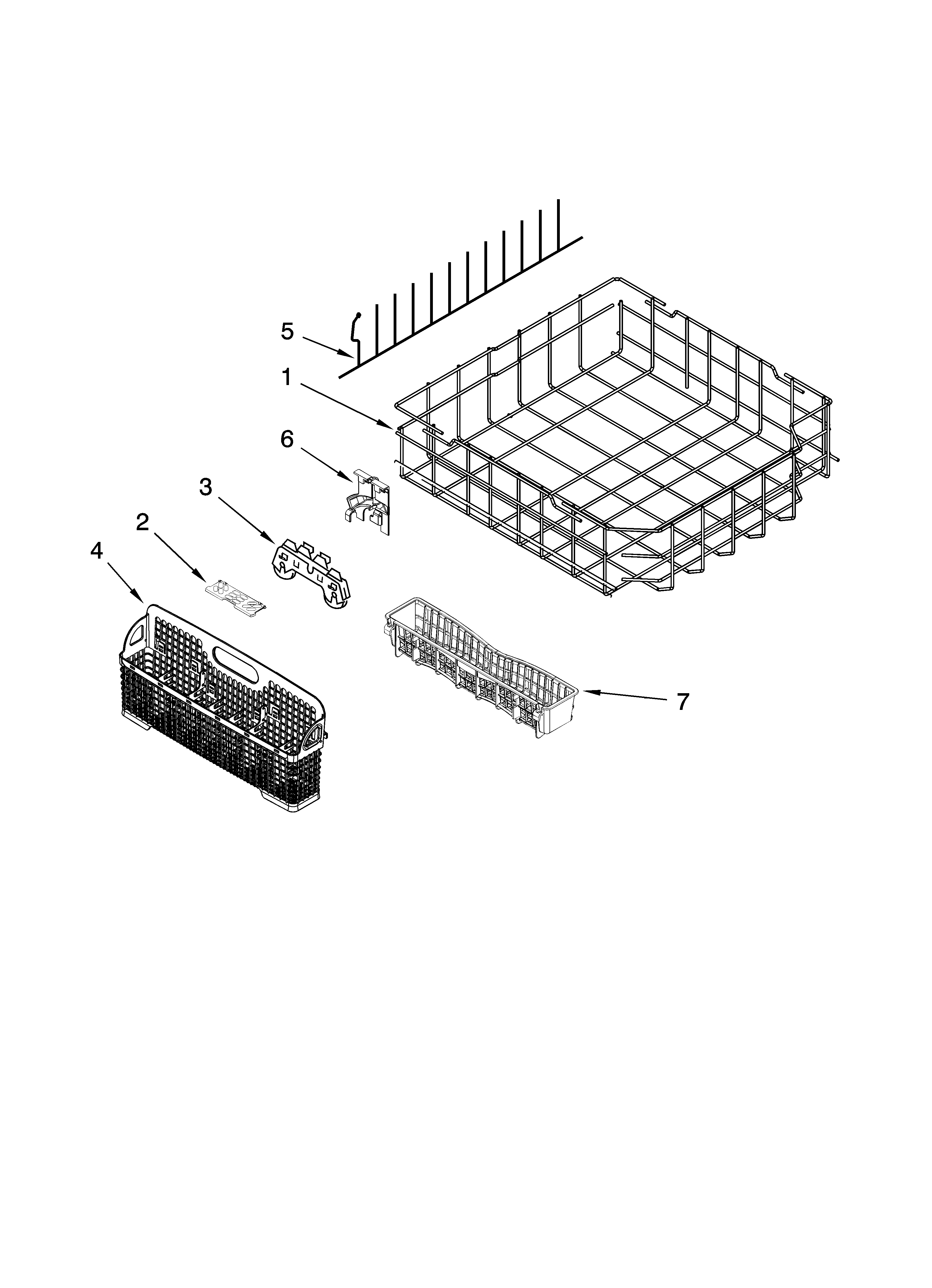 Fulgor DW524L1ABL0 lower rack parts diagram
