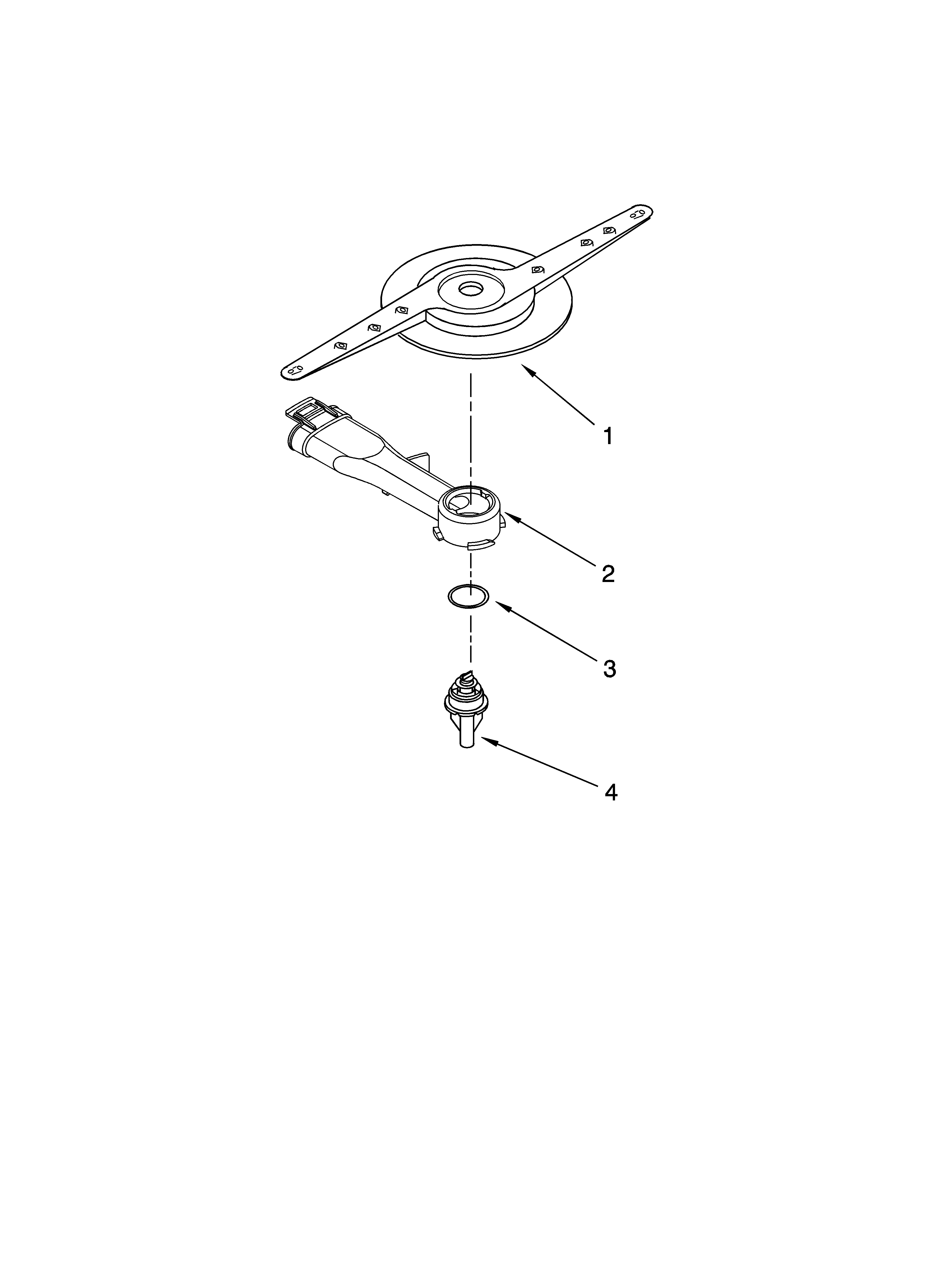 Fulgor DW524L1ABL0 lower washarm and strainer parts, optional parts (not diagram