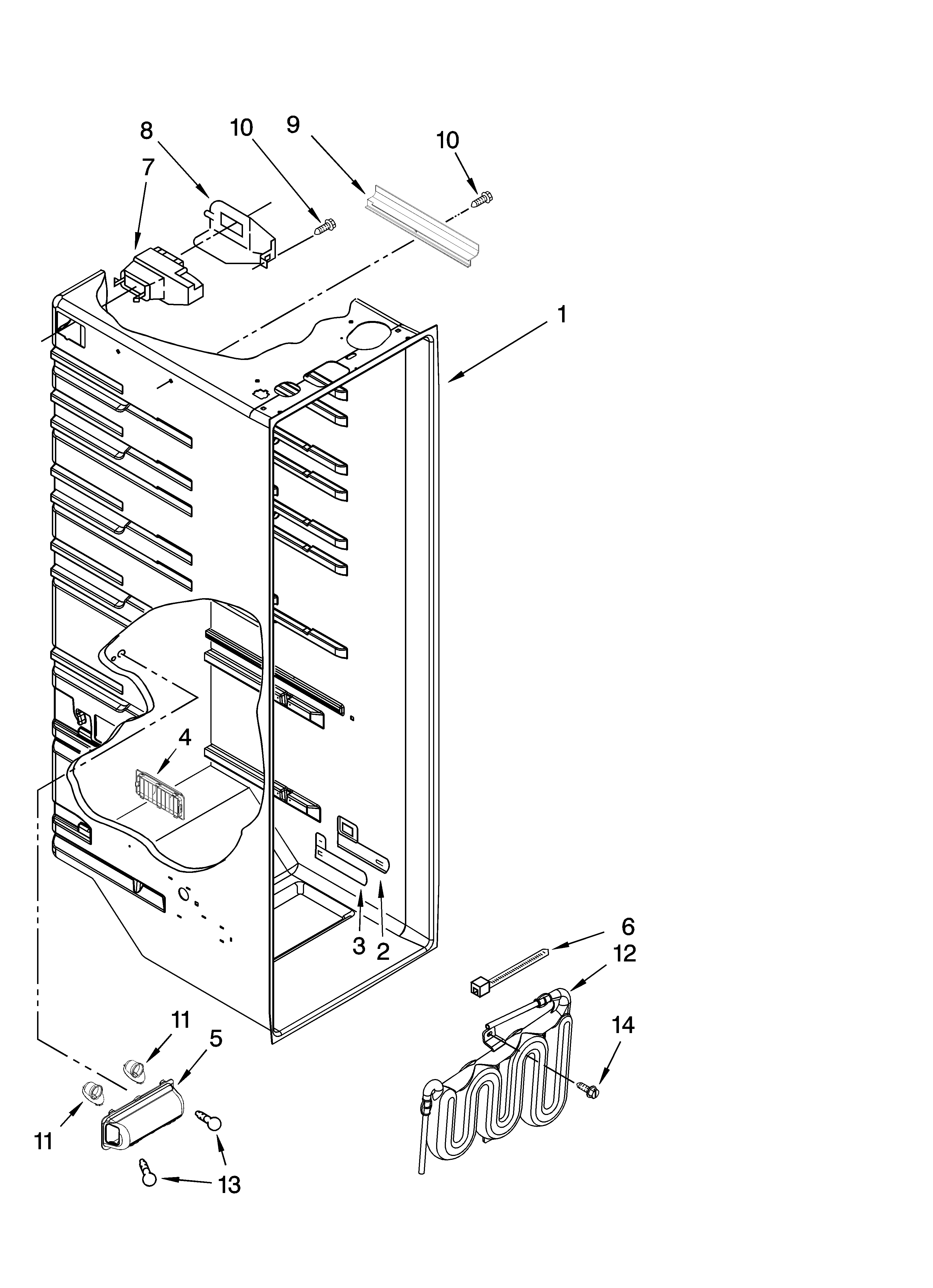 Whirlpool ED5FHEXVQ01 refrigerator liner parts diagram