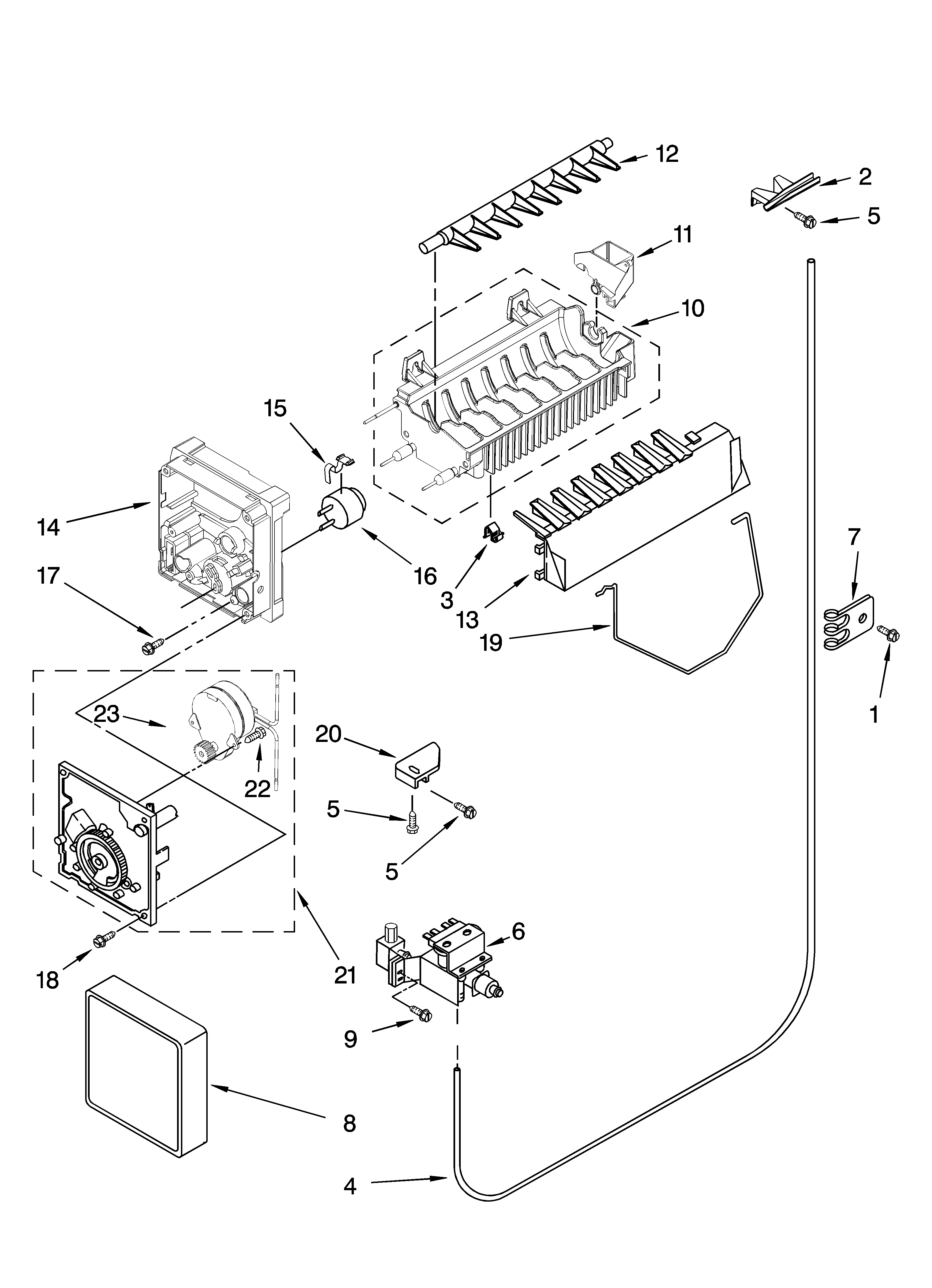 Whirlpool ED5FHEXVQ01 icemaker parts, optional parts (not included) diagram