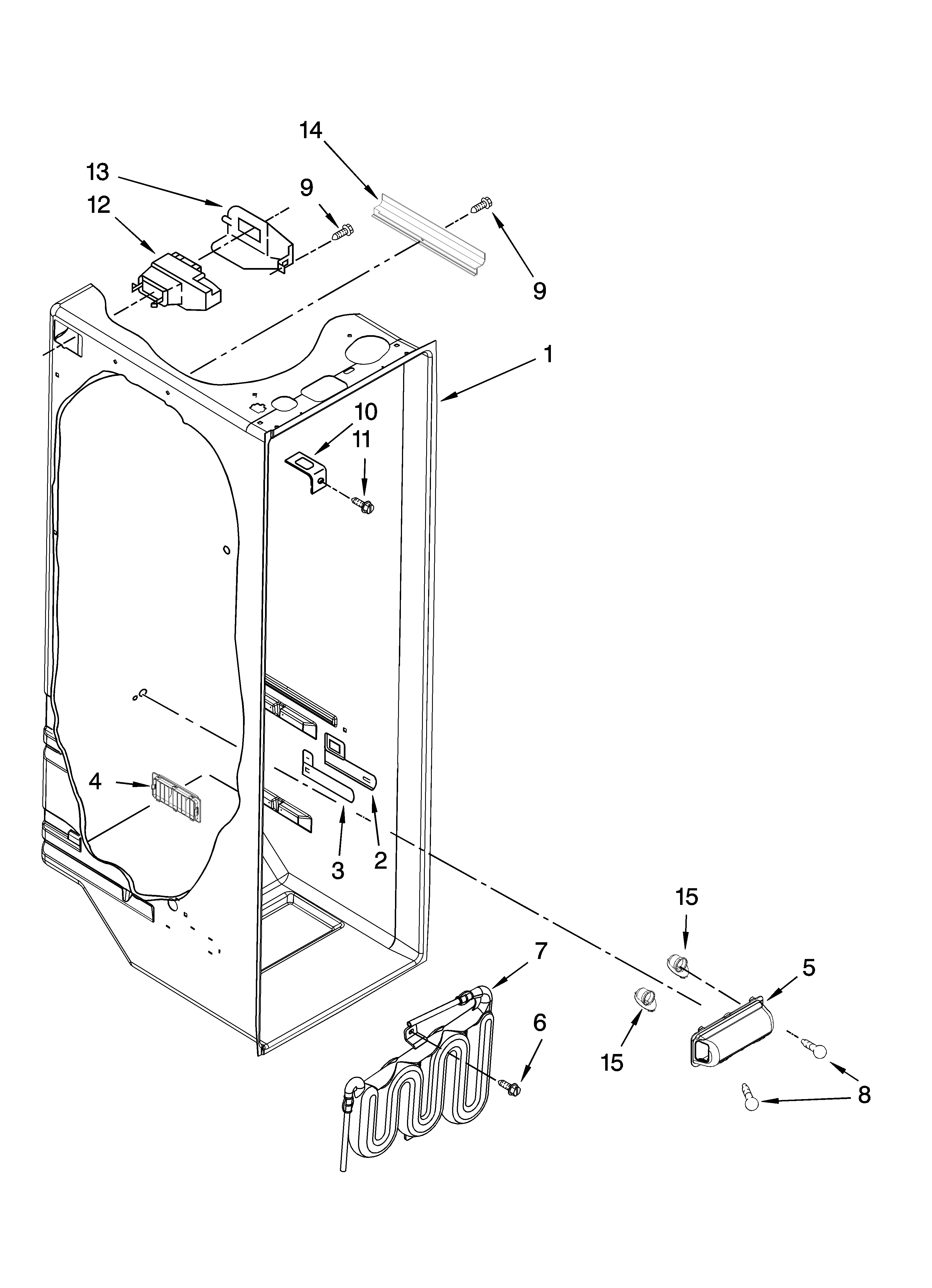 Whirlpool ED5LTAXVL01 refrigerator liner parts diagram