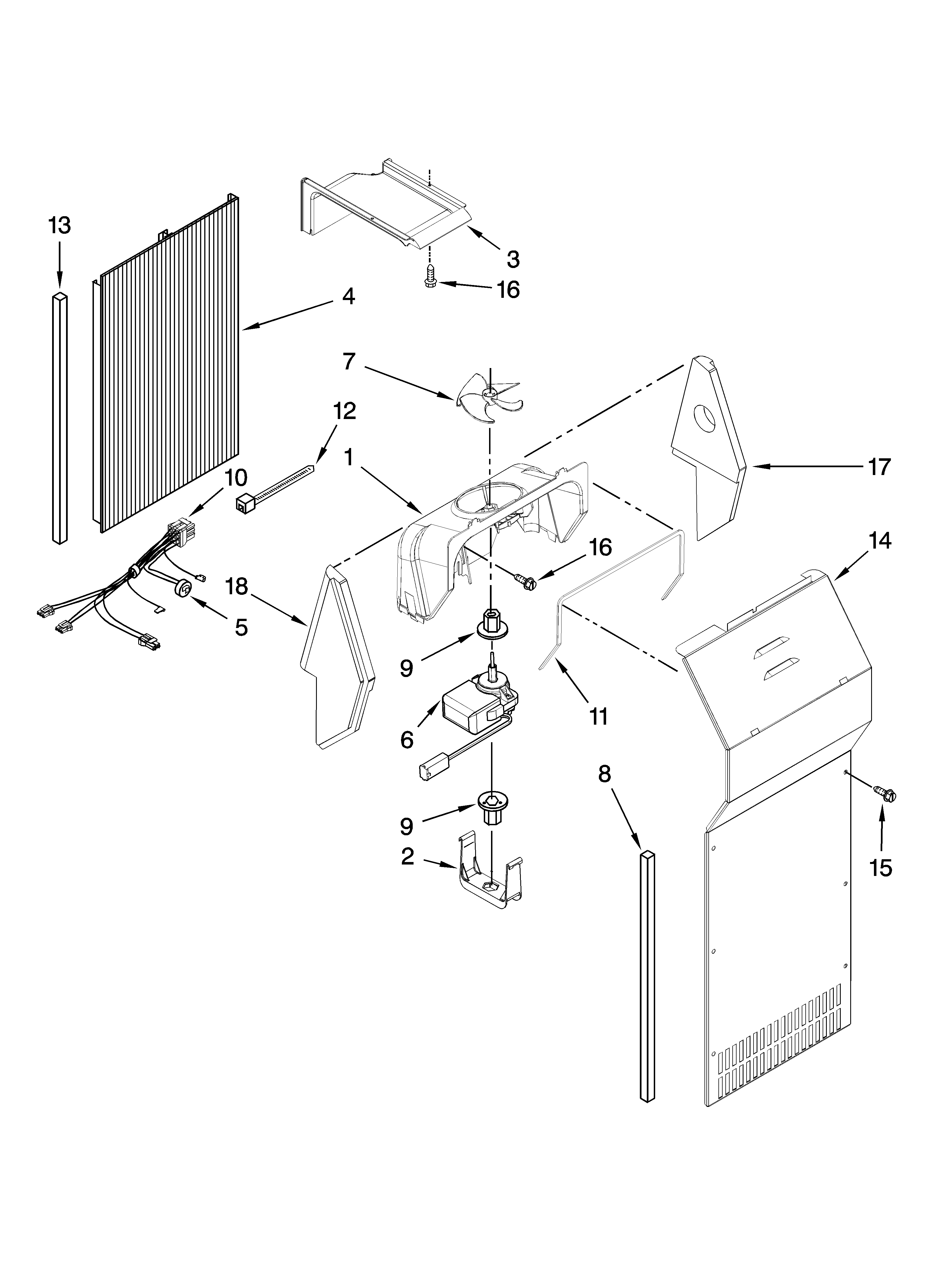 Whirlpool ED5LVAXVB01 air flow parts diagram