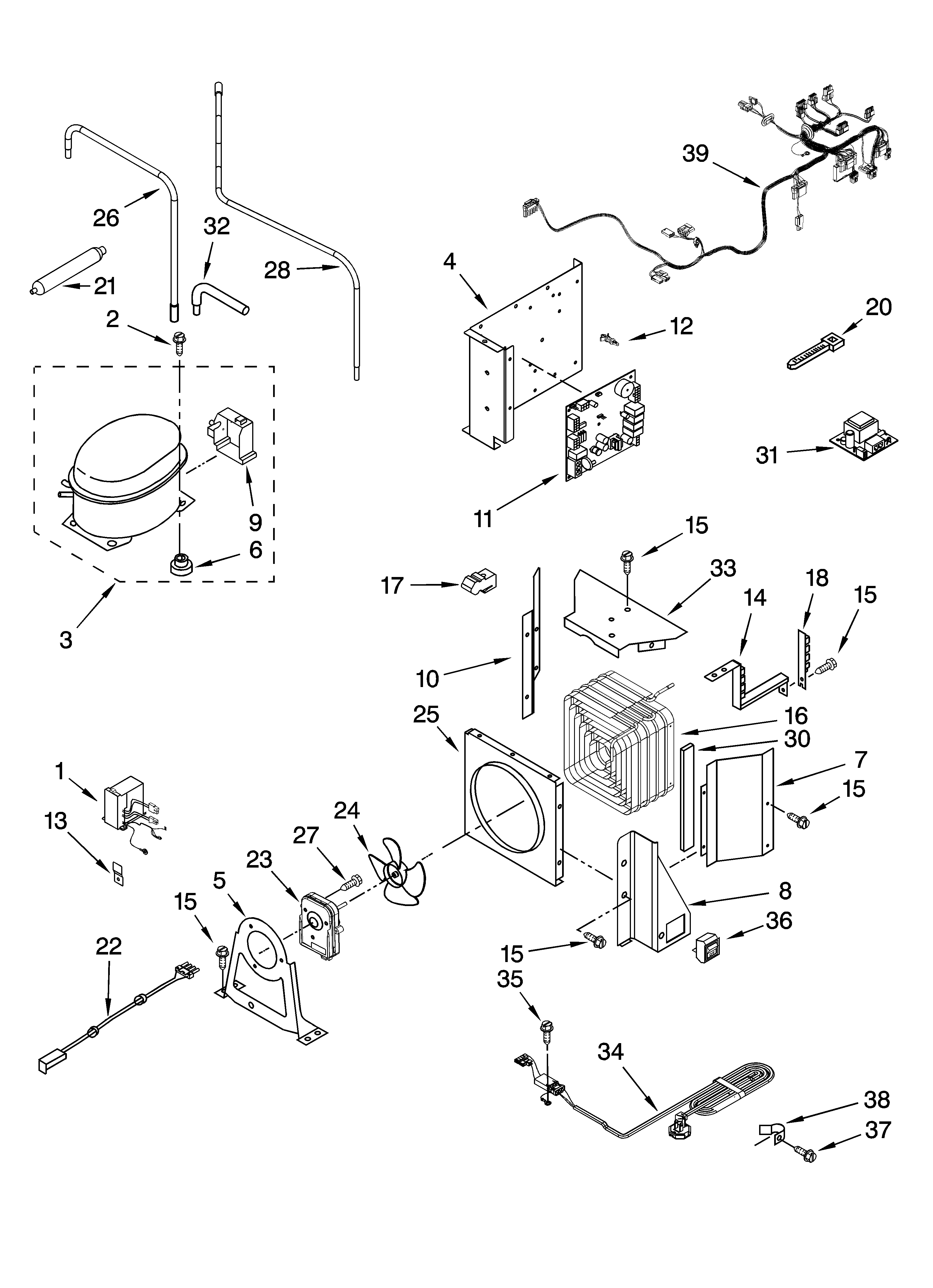 KitchenAid KSSC48FTS03 upper unit parts diagram