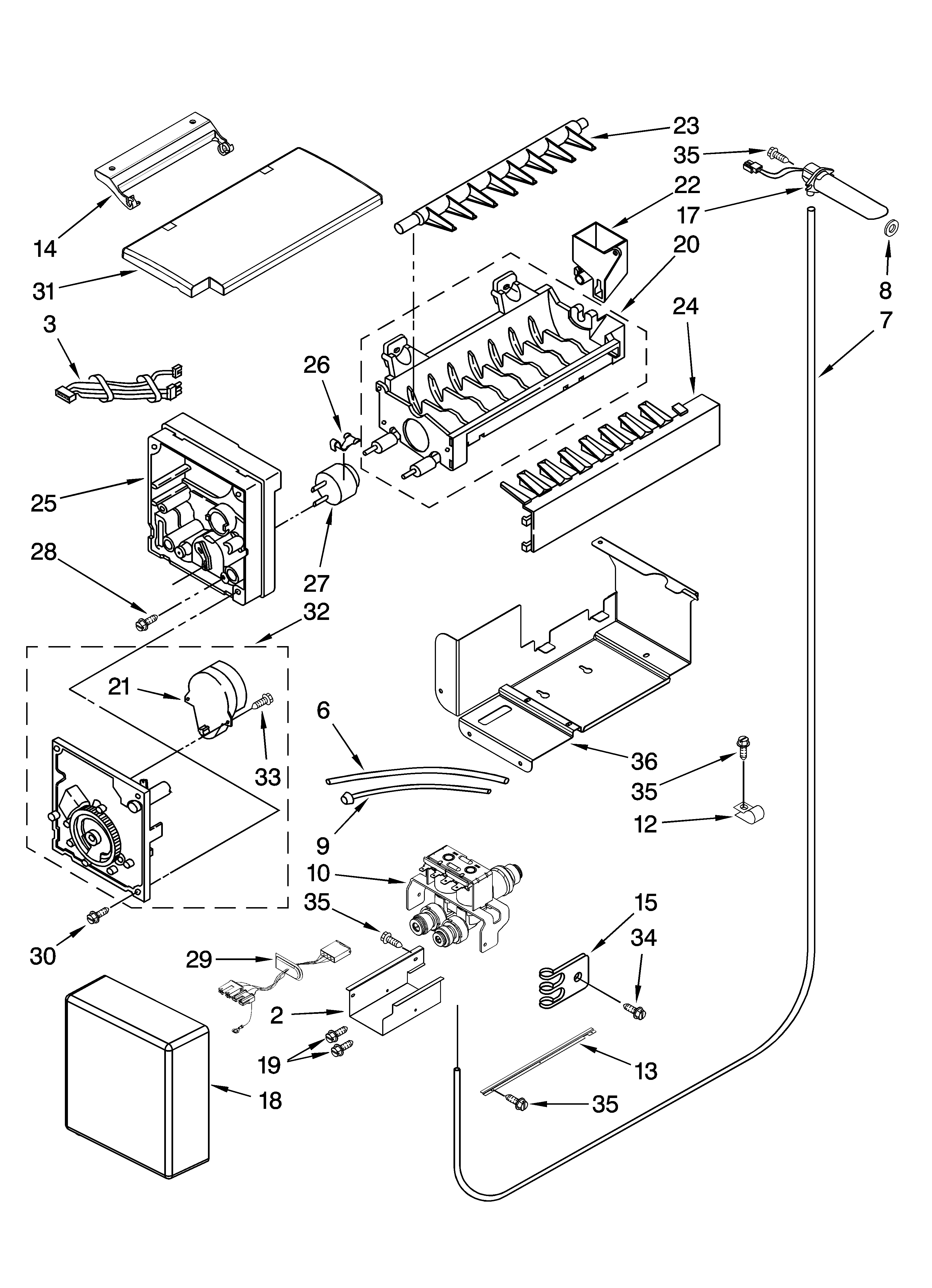 KitchenAid KSSO48QTX03 icemaker parts diagram