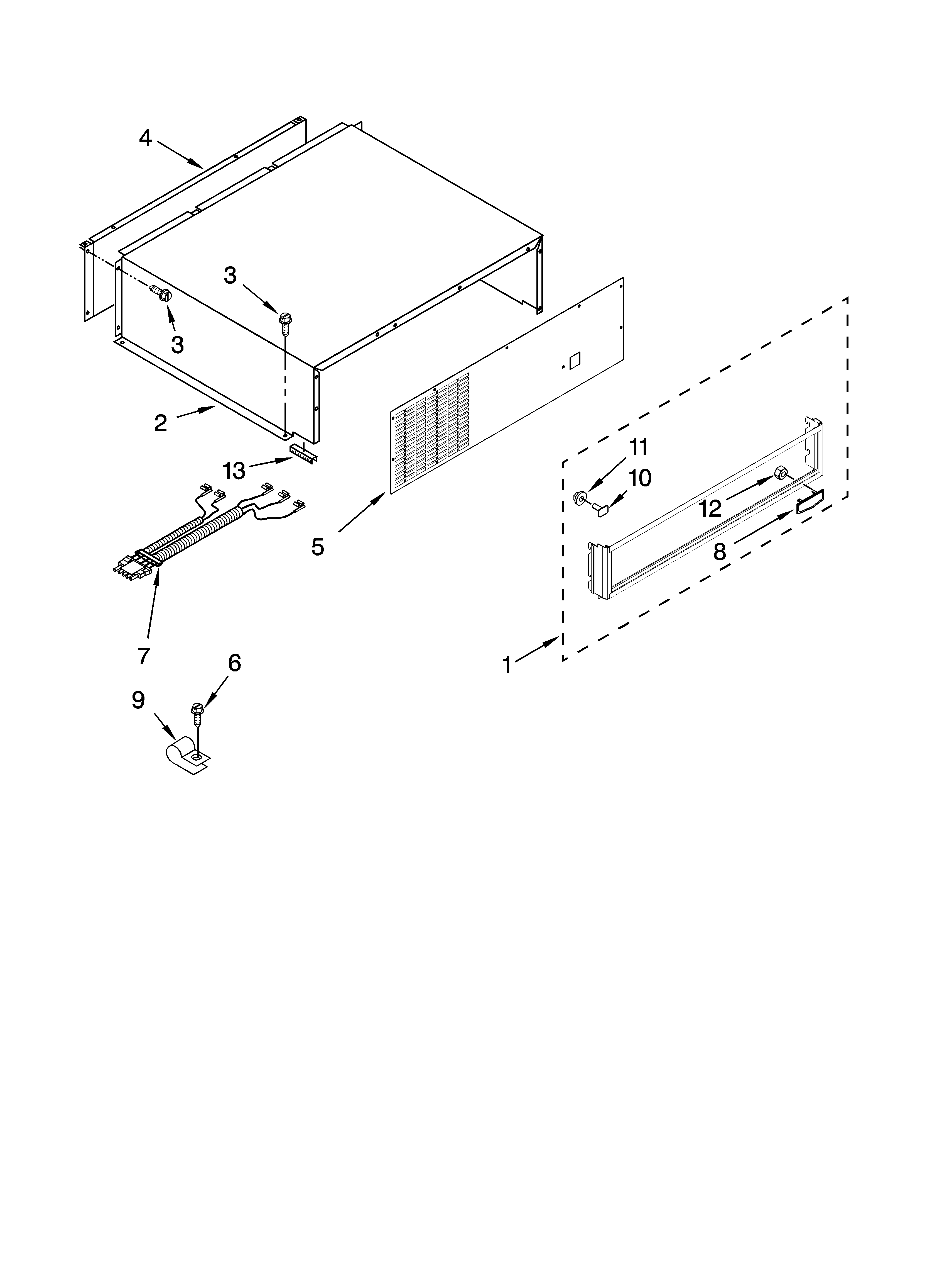 KitchenAid KSSS36QTW03 top grille and unit cover parts diagram