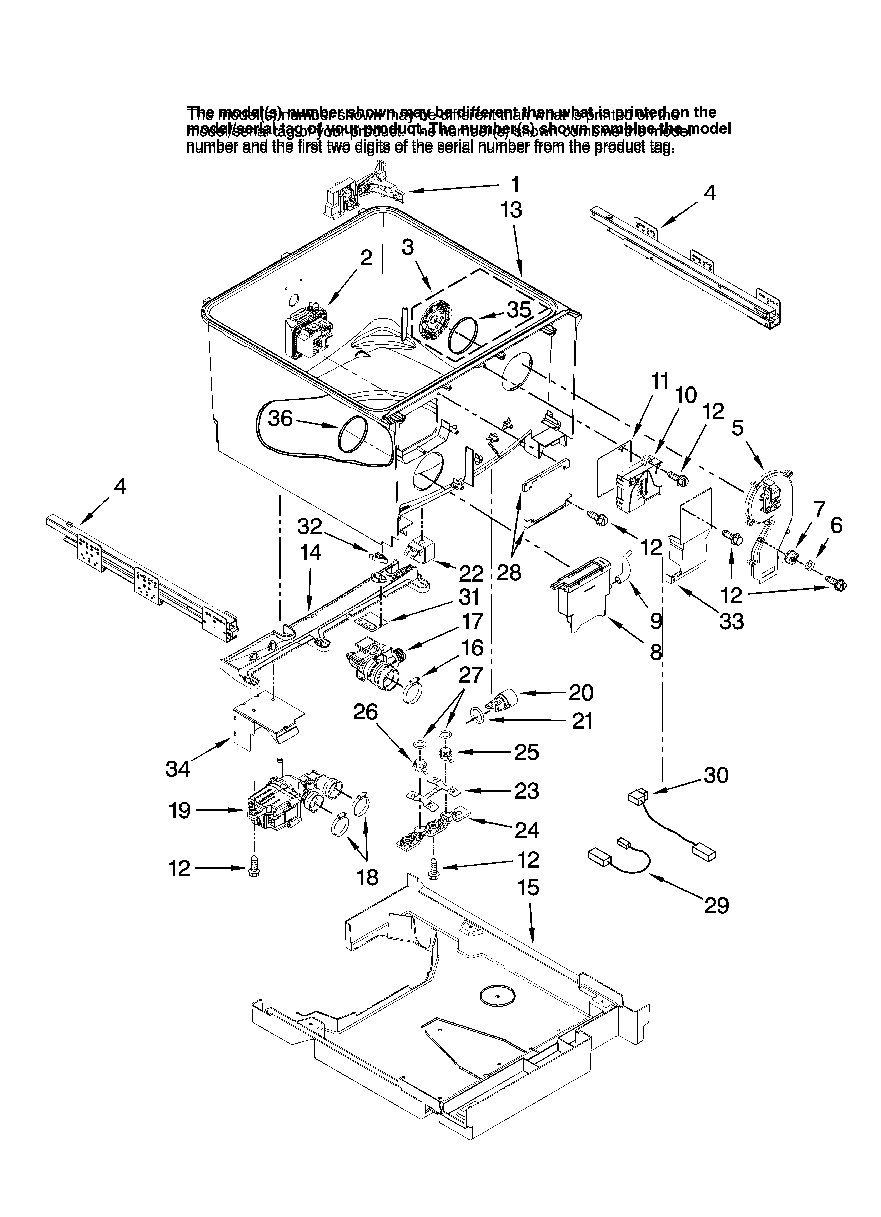 KitchenAid KUDD03DTSS0 tub parts diagram