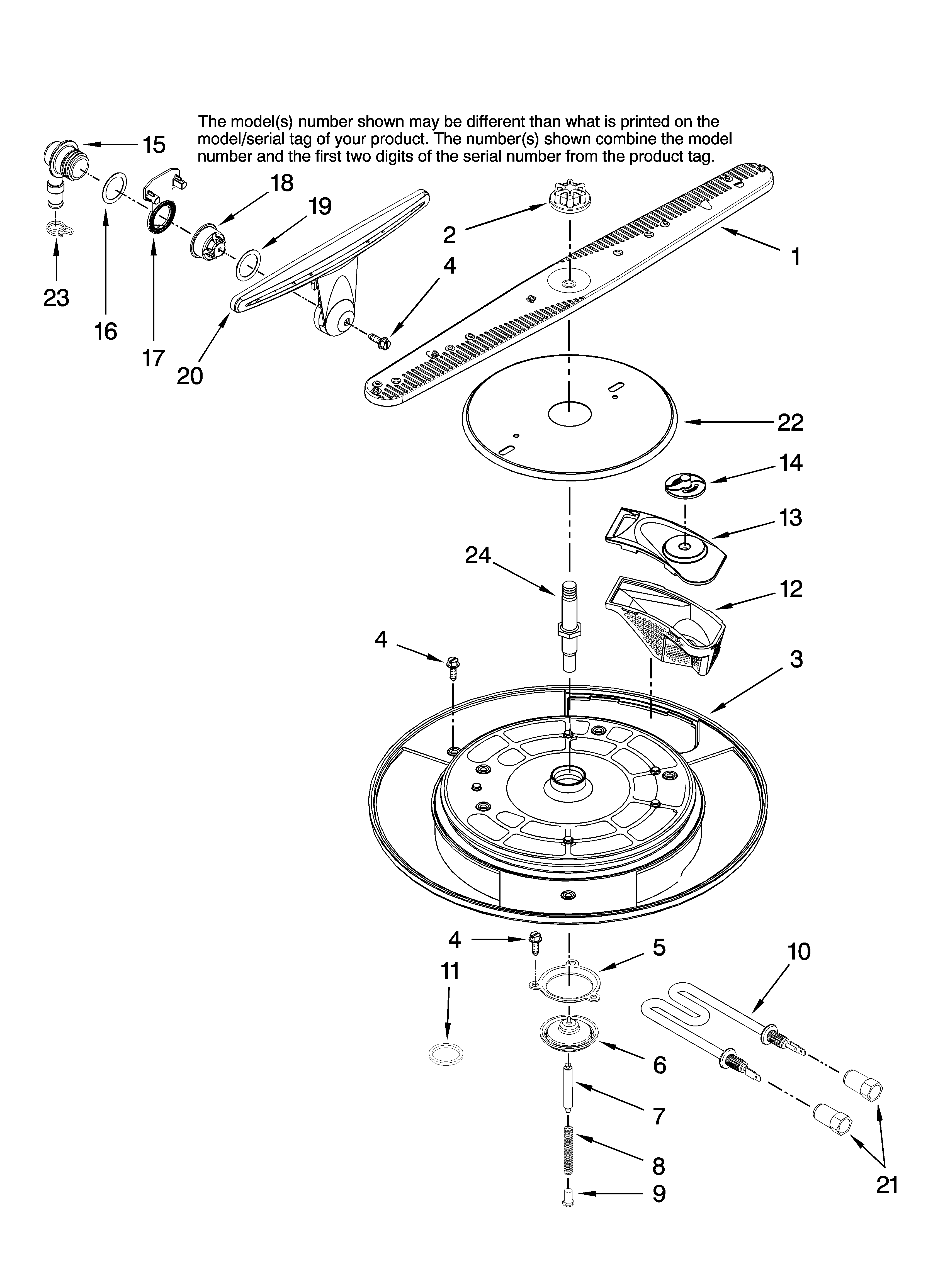 KitchenAid KUDD03DTSS0 wash system parts diagram