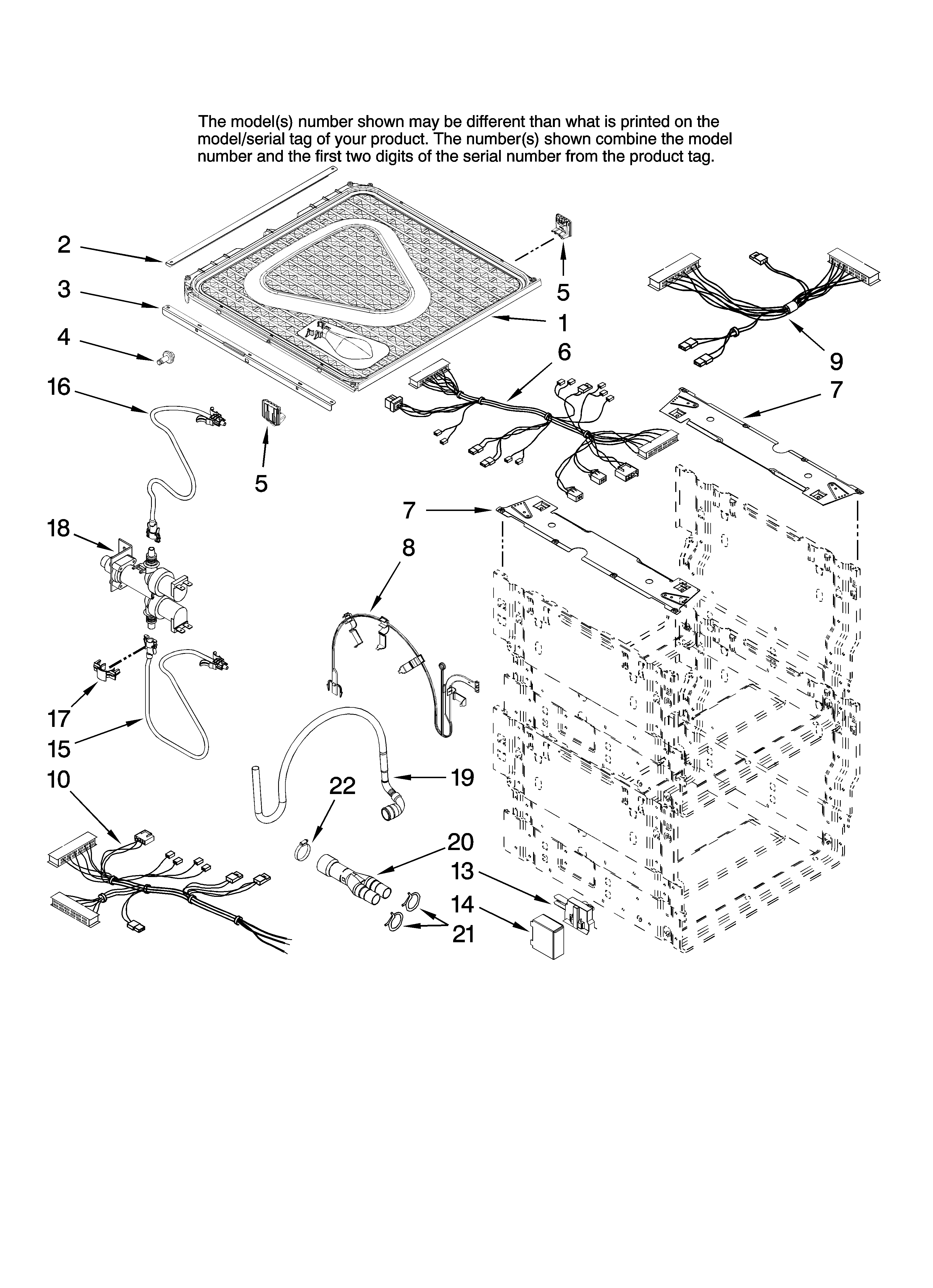 KitchenAid KUDD03DTSS0 frame and lid parts diagram