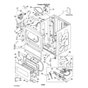 Whirlpool CSP2761TQ2 lower cabinet and front panel parts diagram