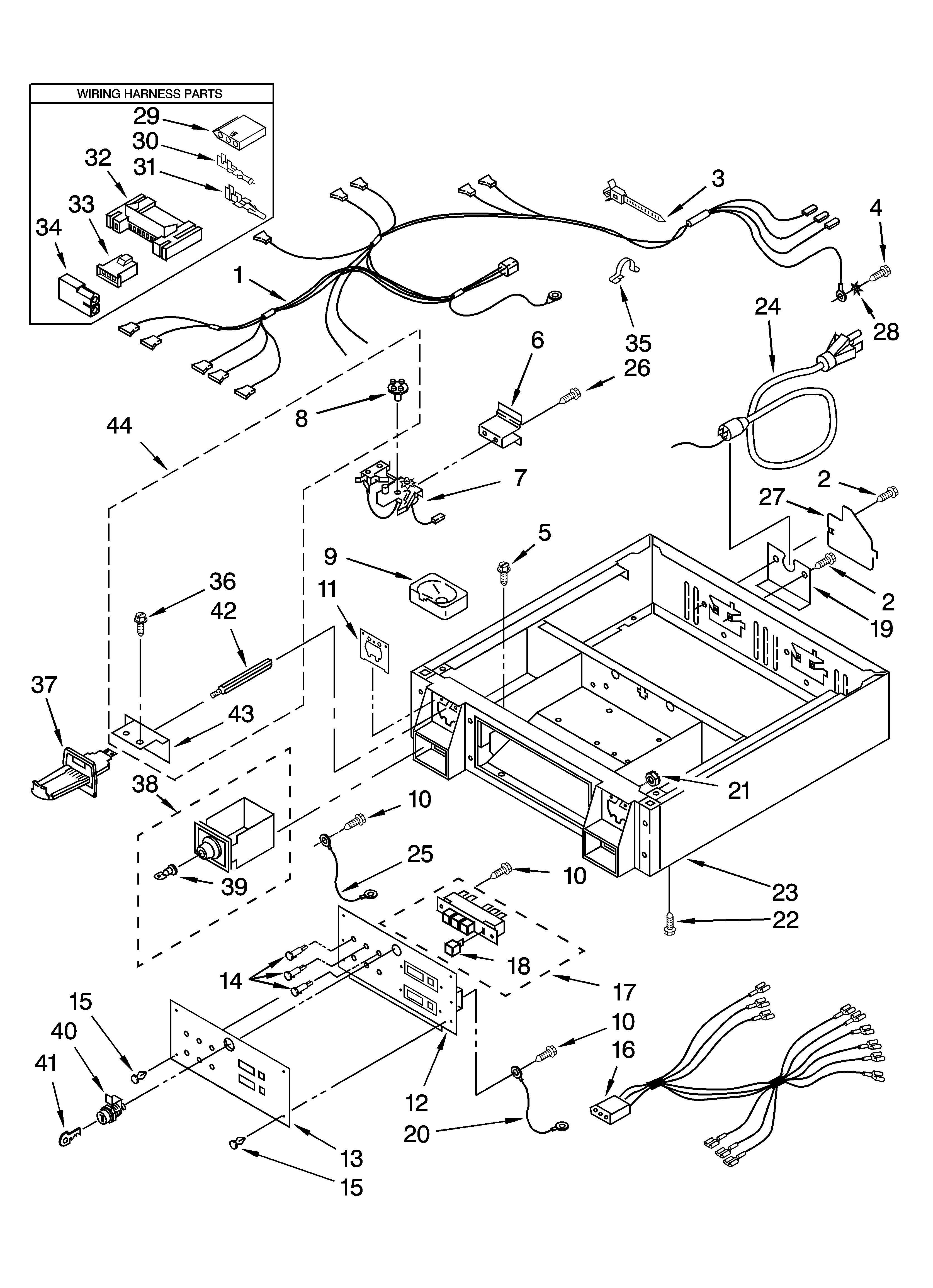 Whirlpool CSP2761TQ2 control panel and separator parts diagram