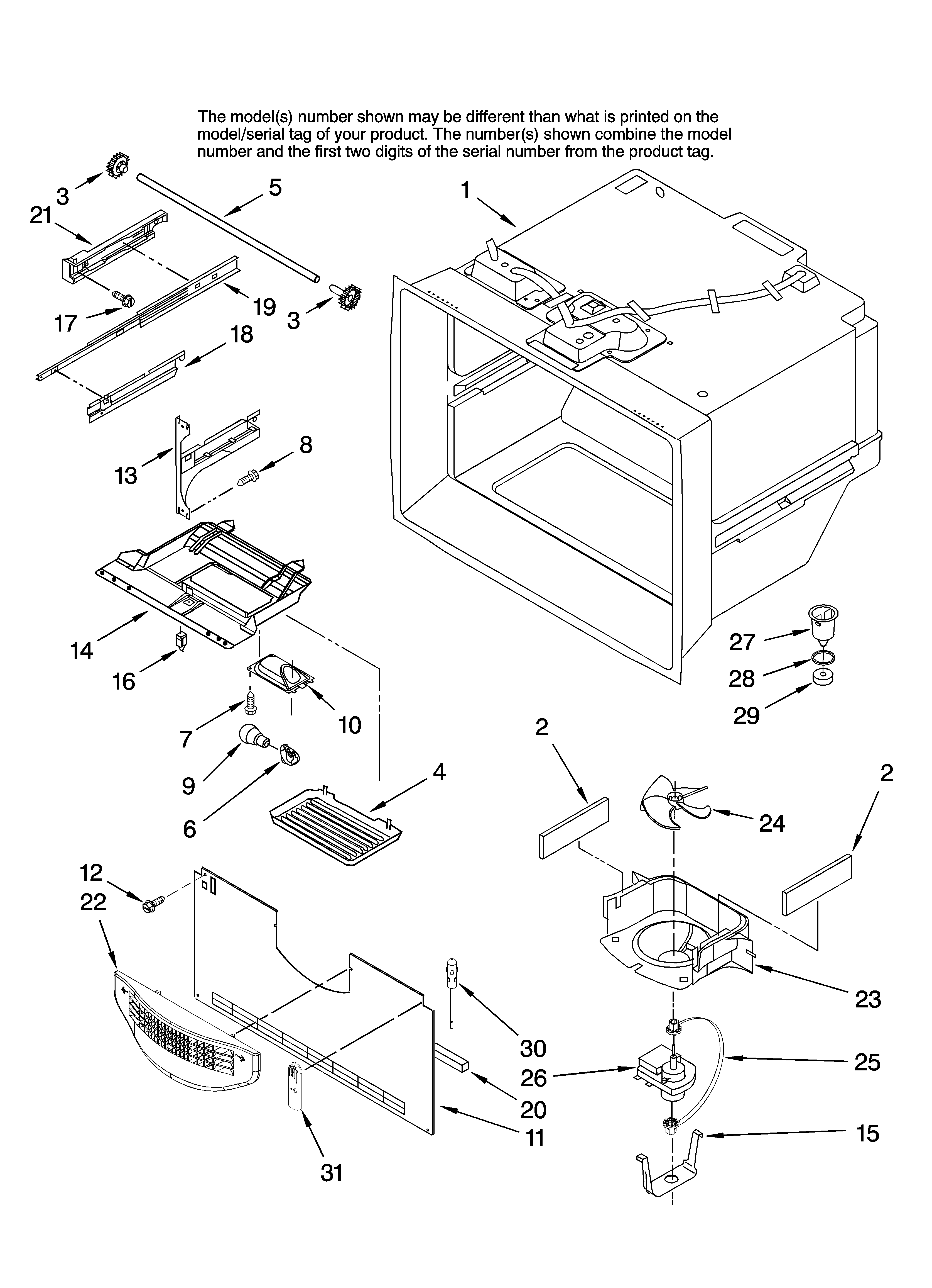 Amana ABR2222FES12 freezer liner parts diagram