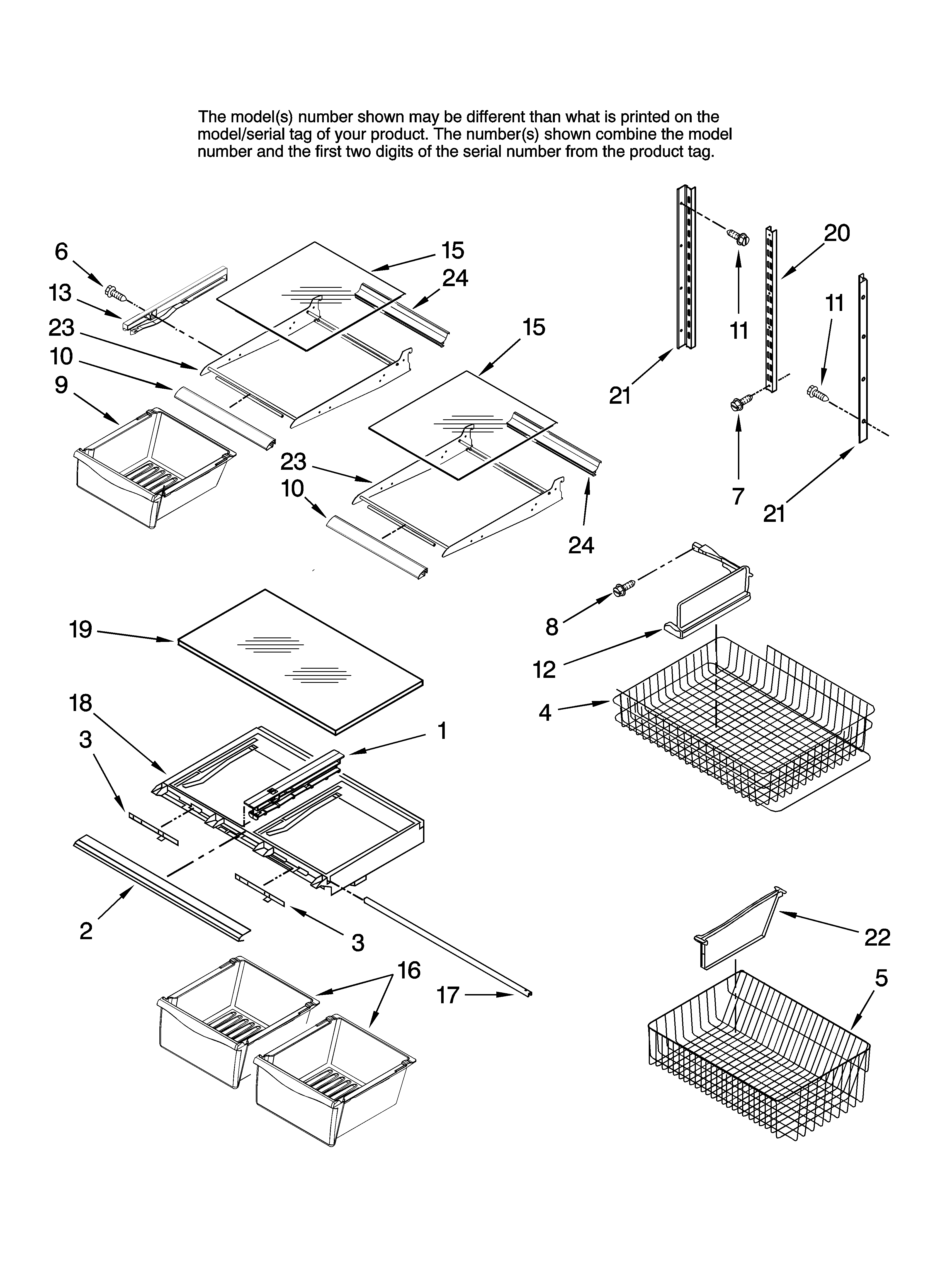Amana ABR2222FES12 shelf parts diagram