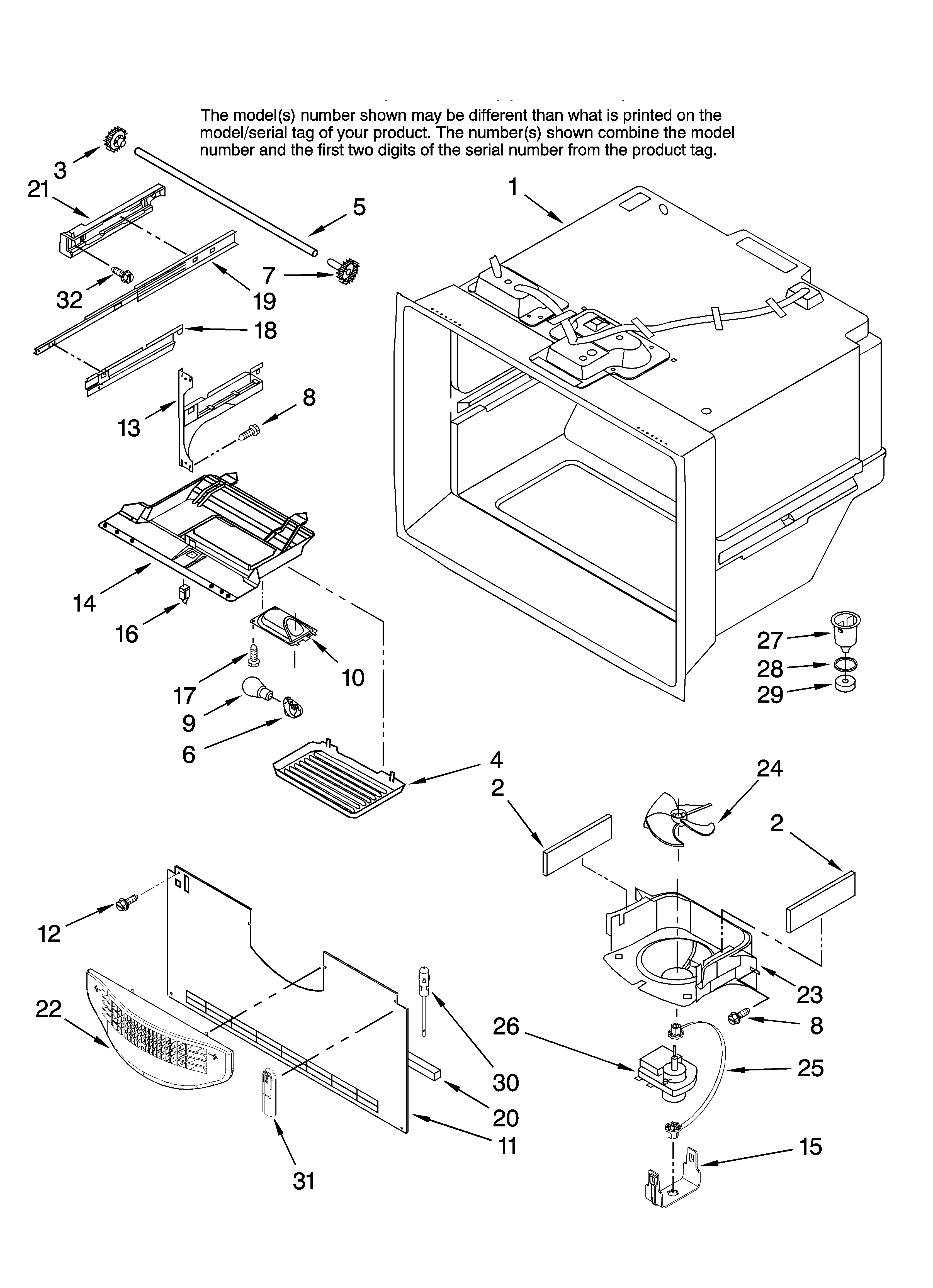 Amana ABL2233FES12 freezer liner parts diagram