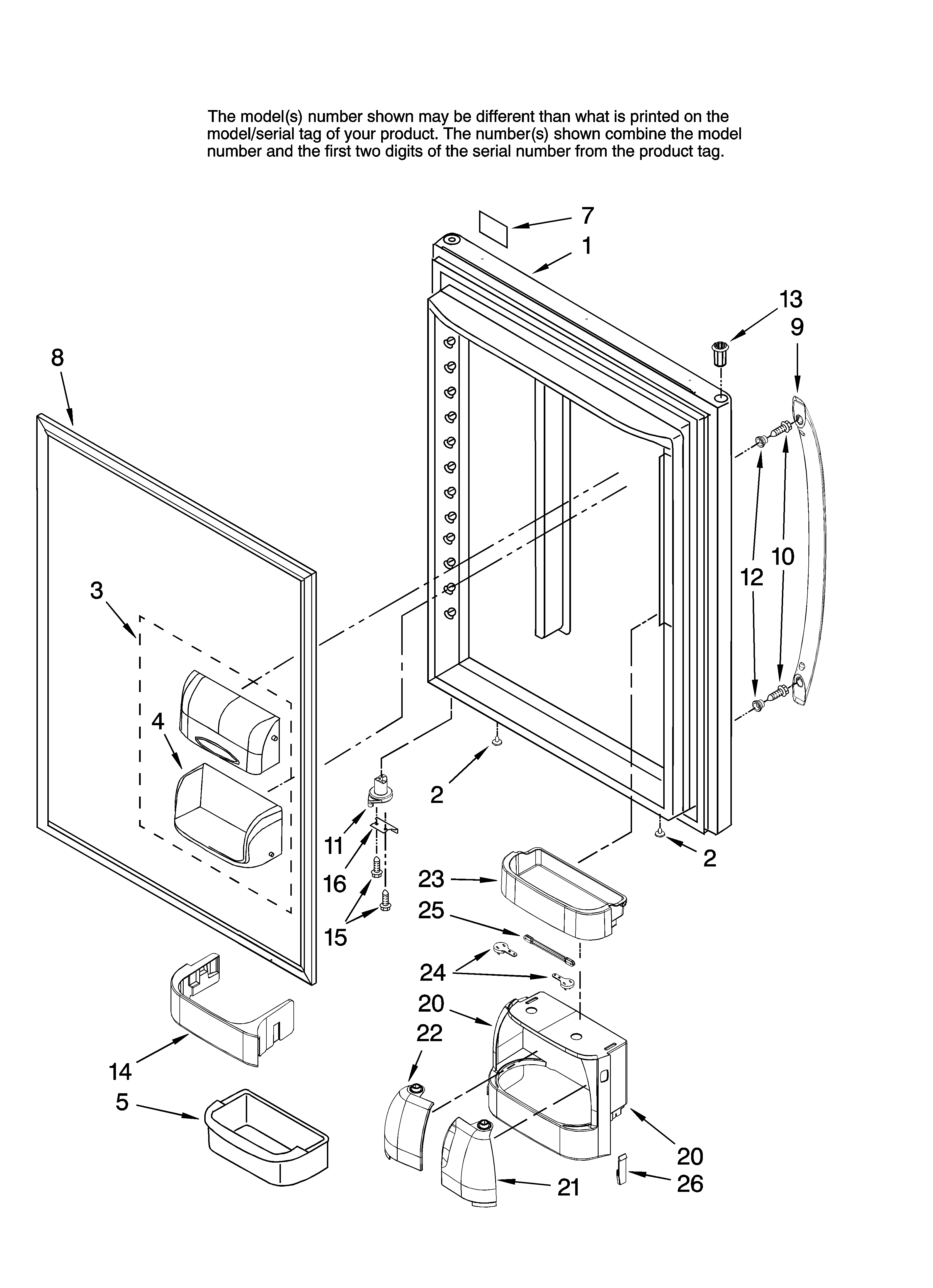 Amana ABL2233FES12 refrigerator door parts diagram