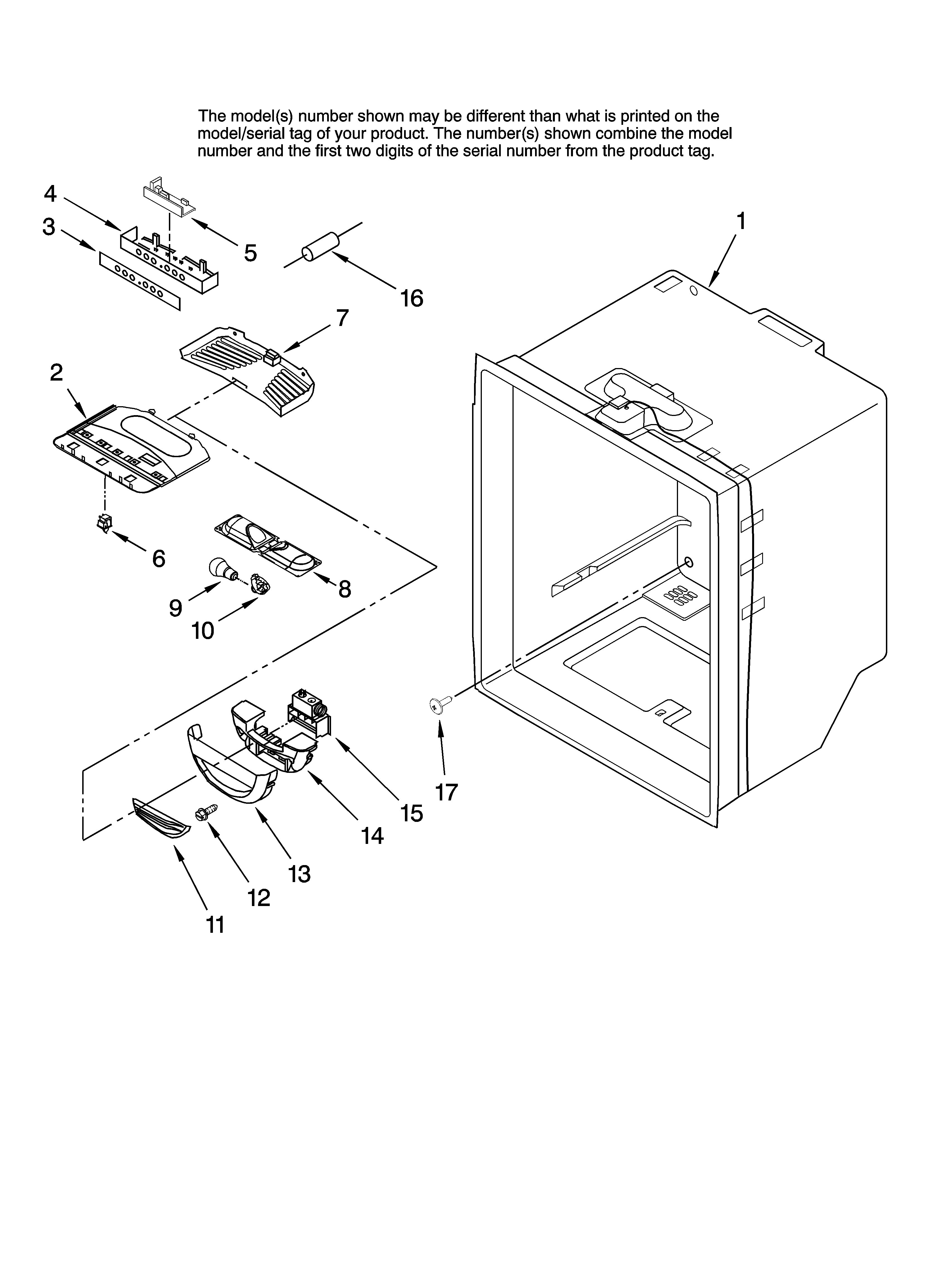 Amana ABL2522FES12 refrigerator liner parts diagram