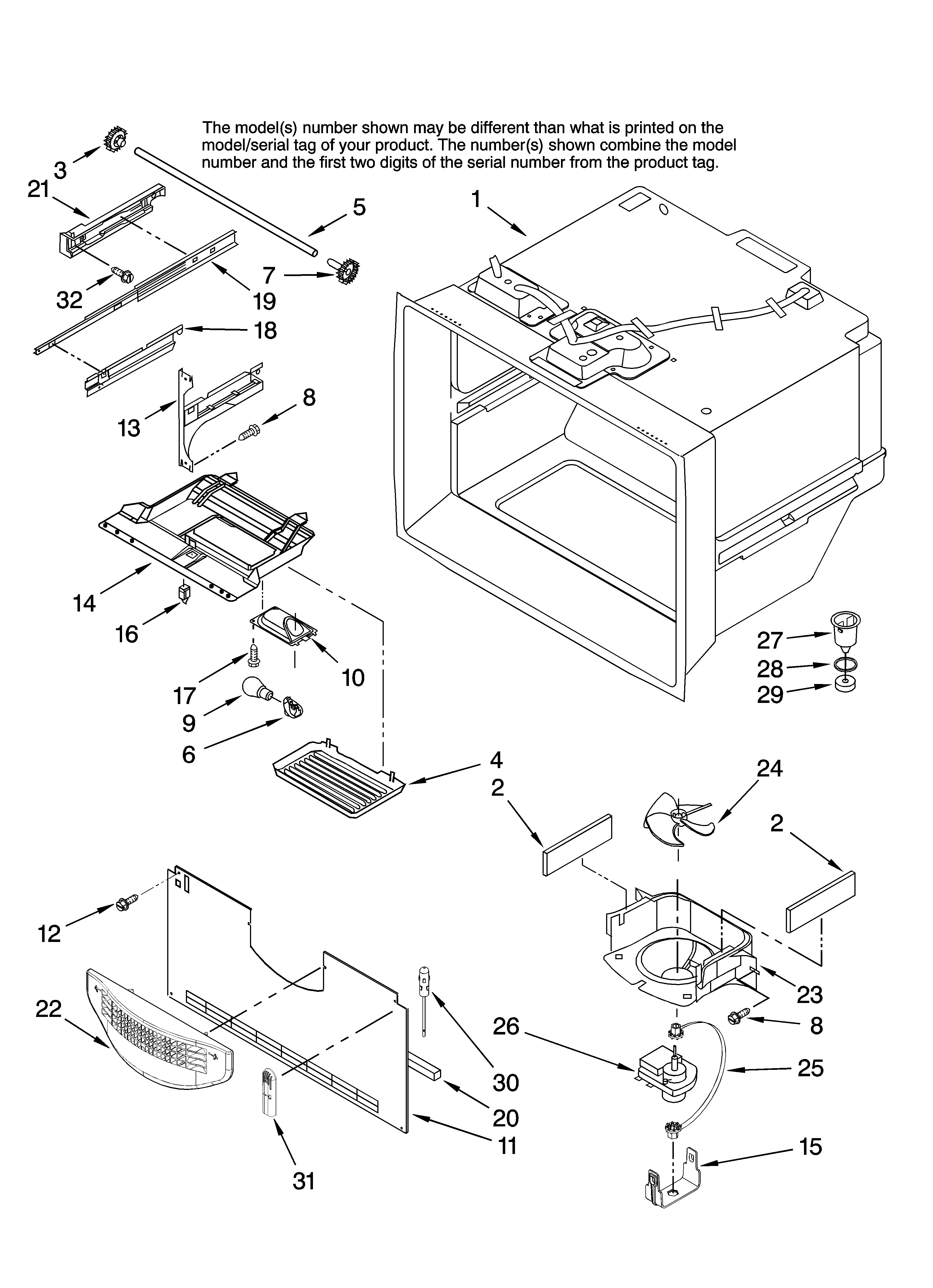 Amana ABR2533FES12 freezer liner parts diagram