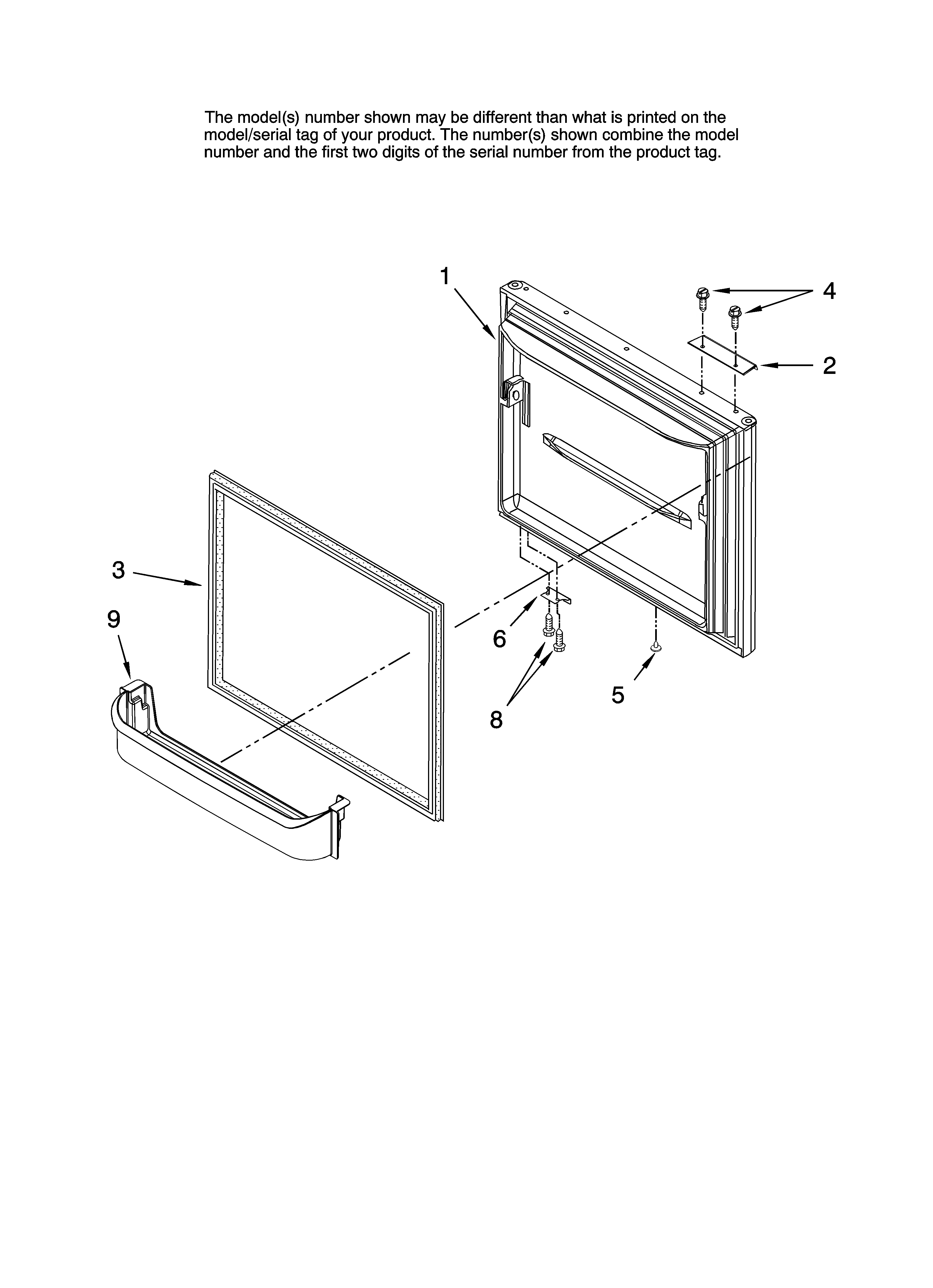 Maytag GB6525PEAS10 freezer door parts diagram
