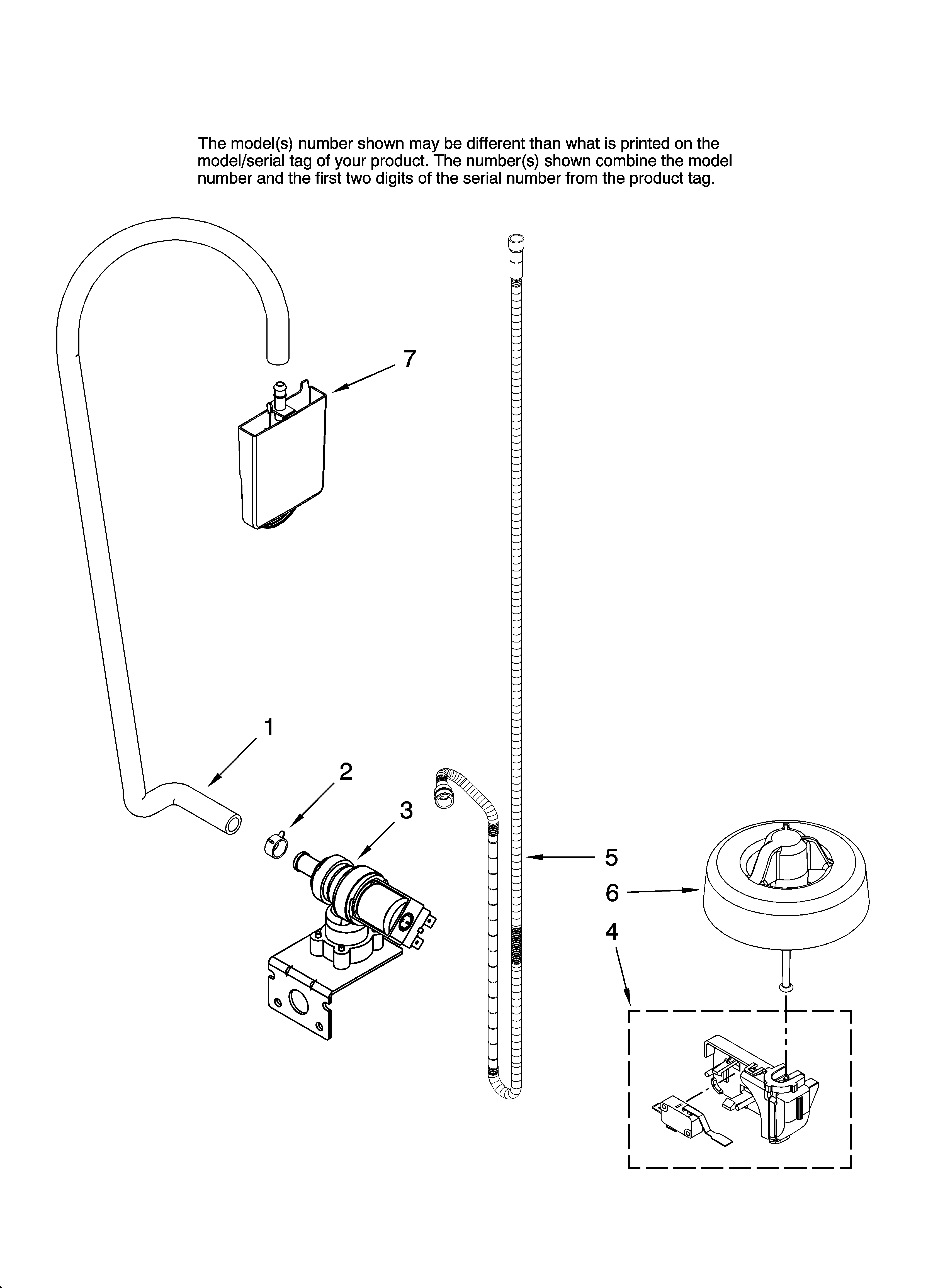 Maytag MDB6701AWB46 fill and overfill parts diagram