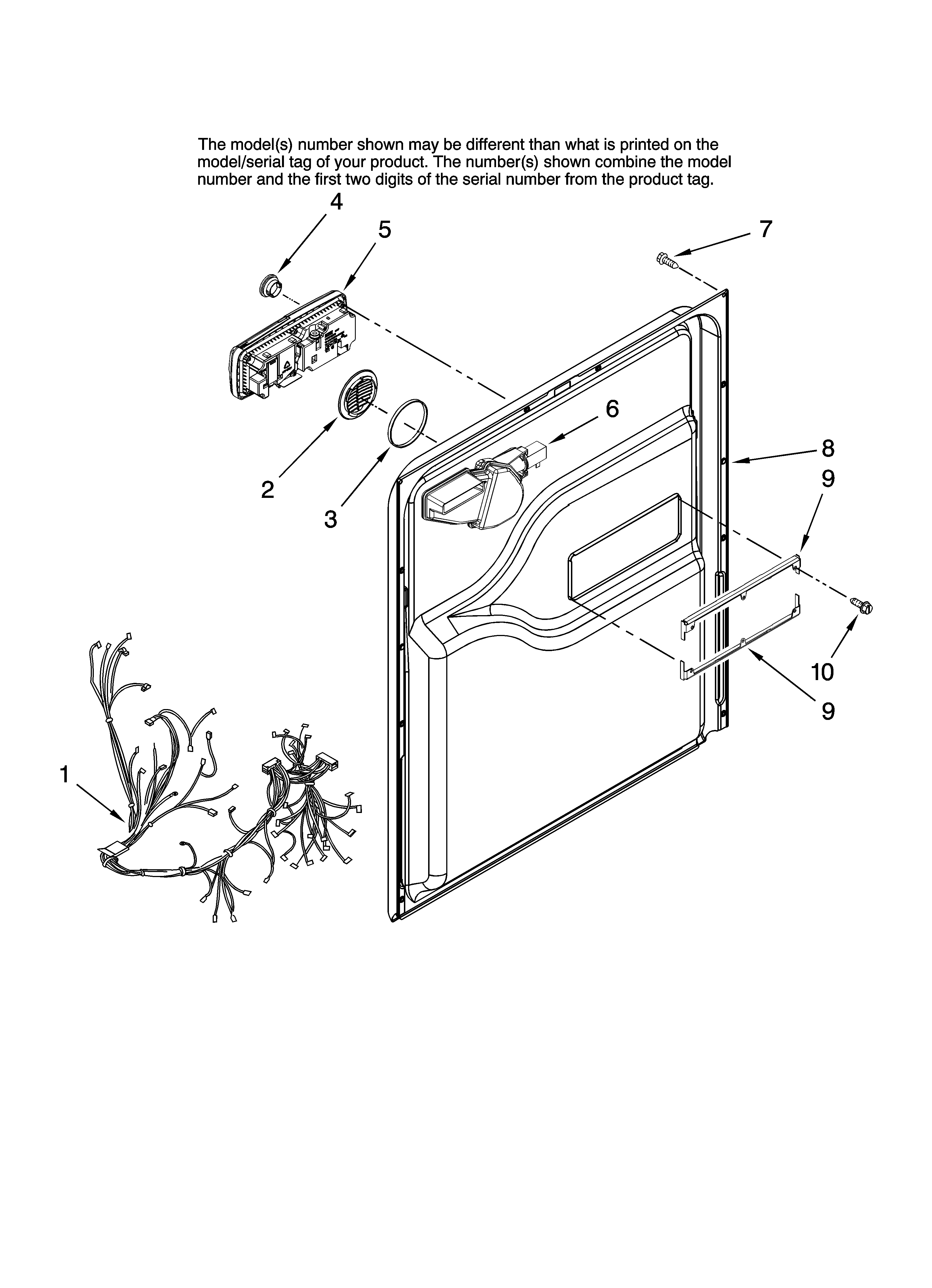 Maytag MDBH945AWQ0 door and latch parts diagram