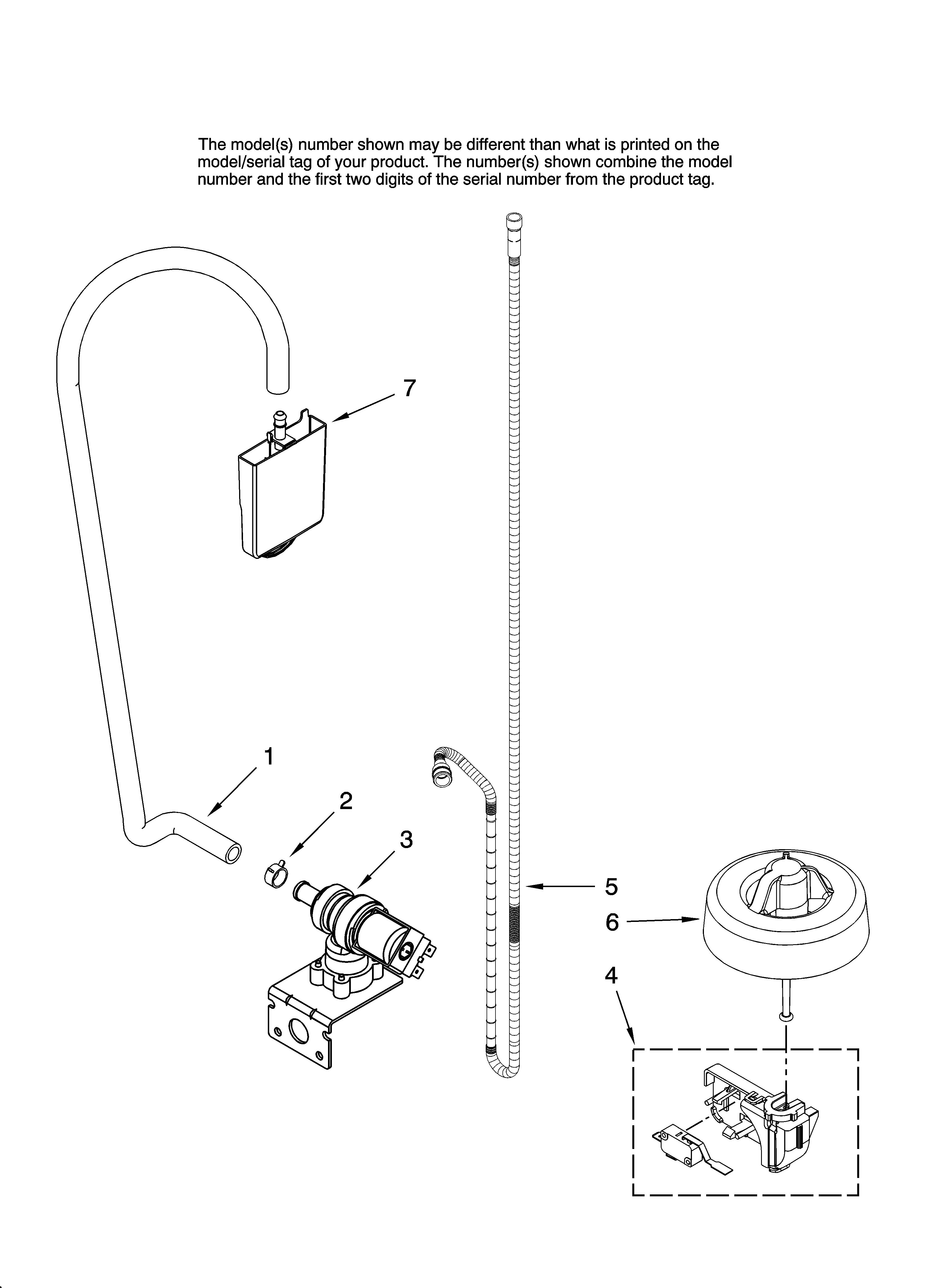 Maytag MDBH945AWQ0 fill and overfill parts diagram