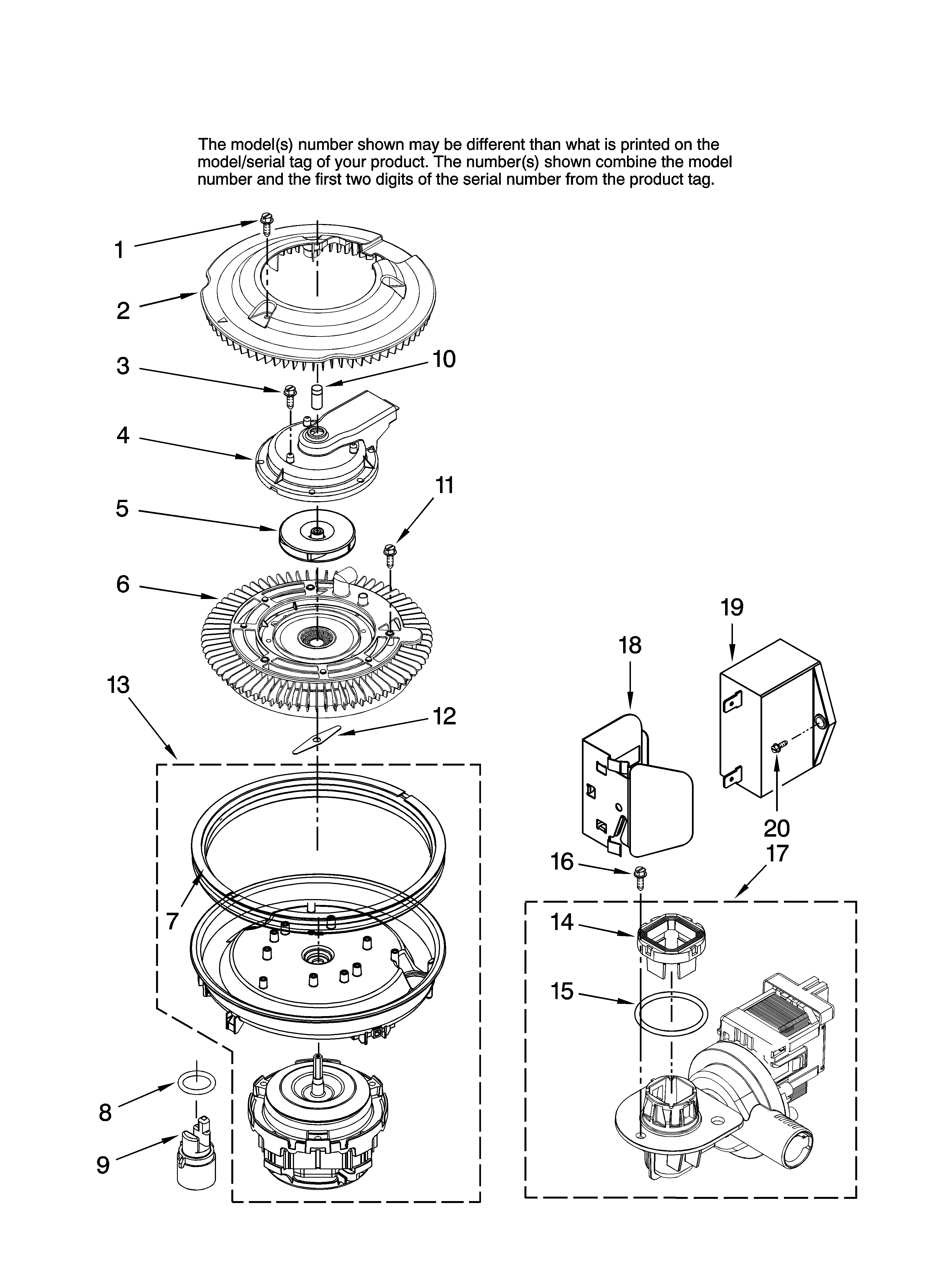 Maytag MDBH945AWQ0 pump and motor parts diagram