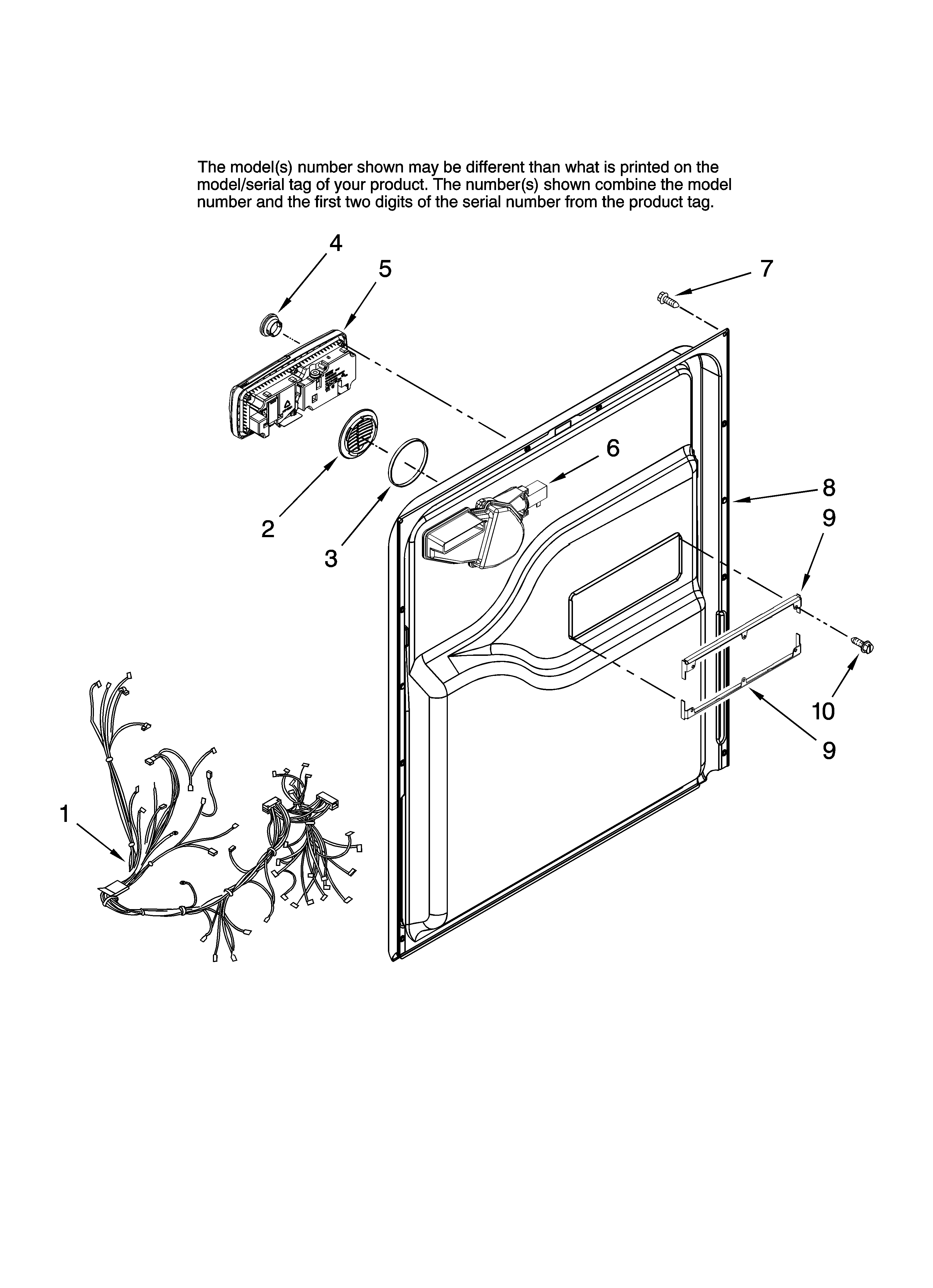 Maytag MDBH955AWW42 door and latch parts diagram