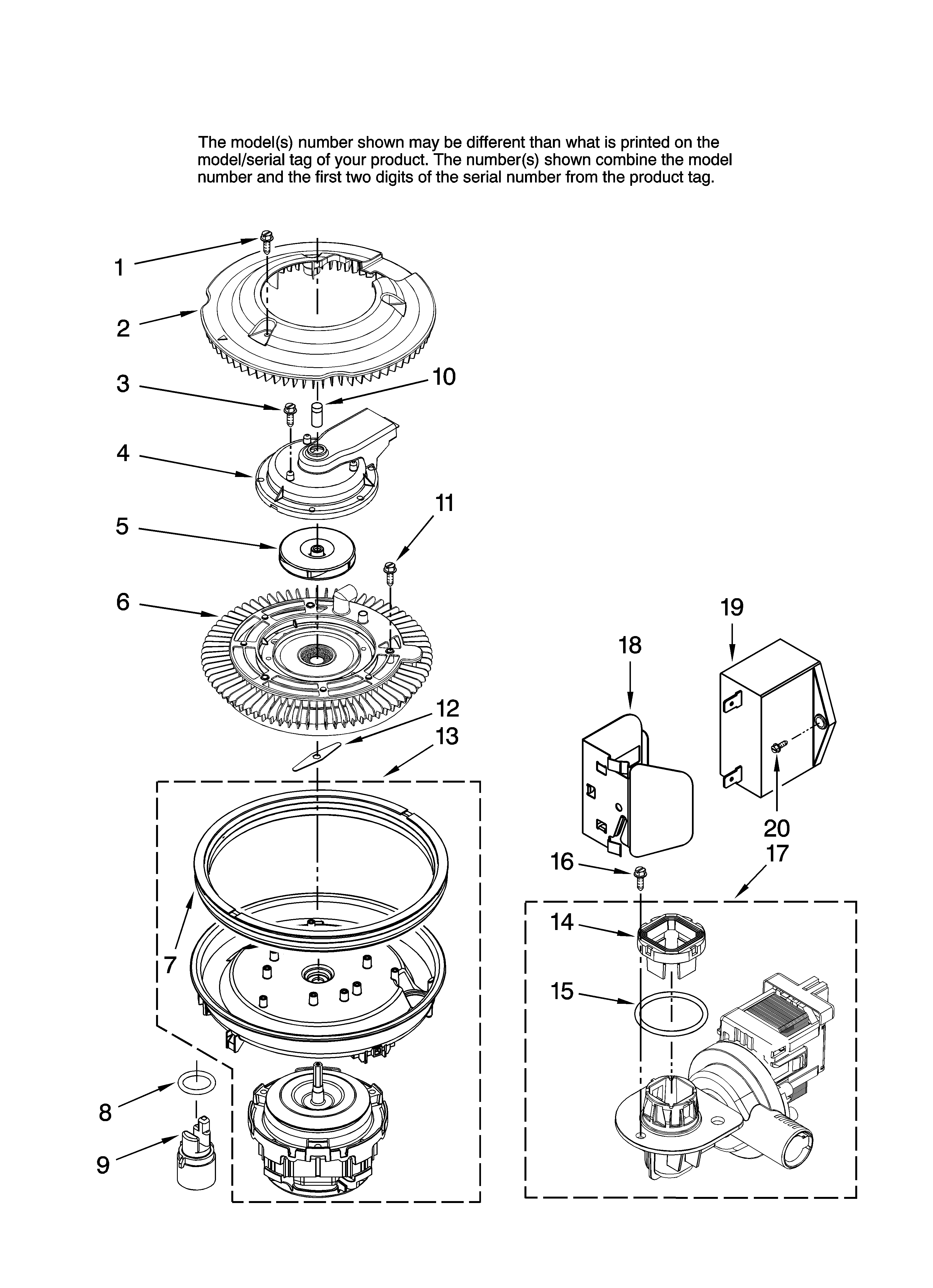 Maytag MDBH965AWB41 pump and motor parts diagram