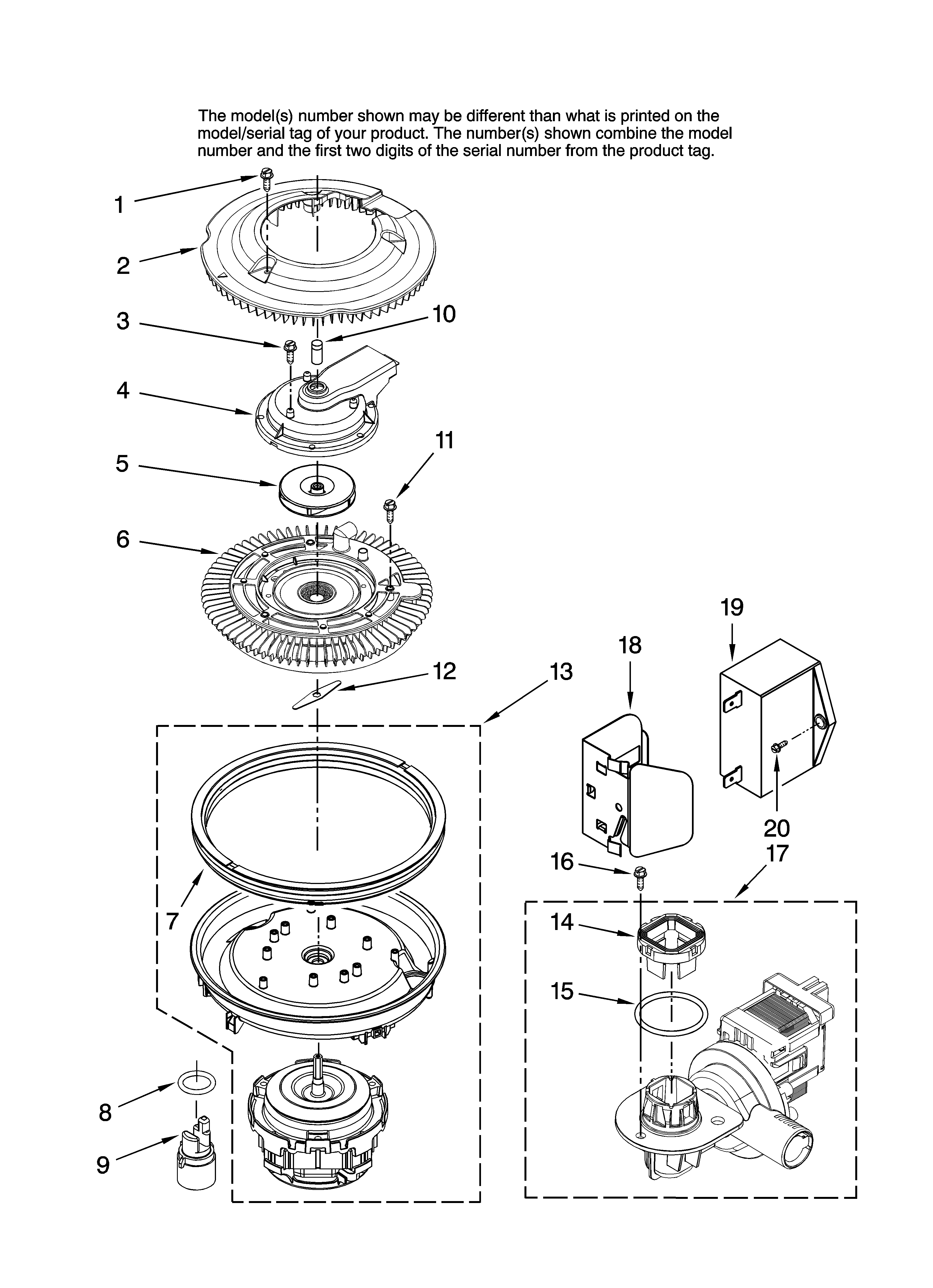 Maytag MDBH968AWB0 pump and motor parts diagram