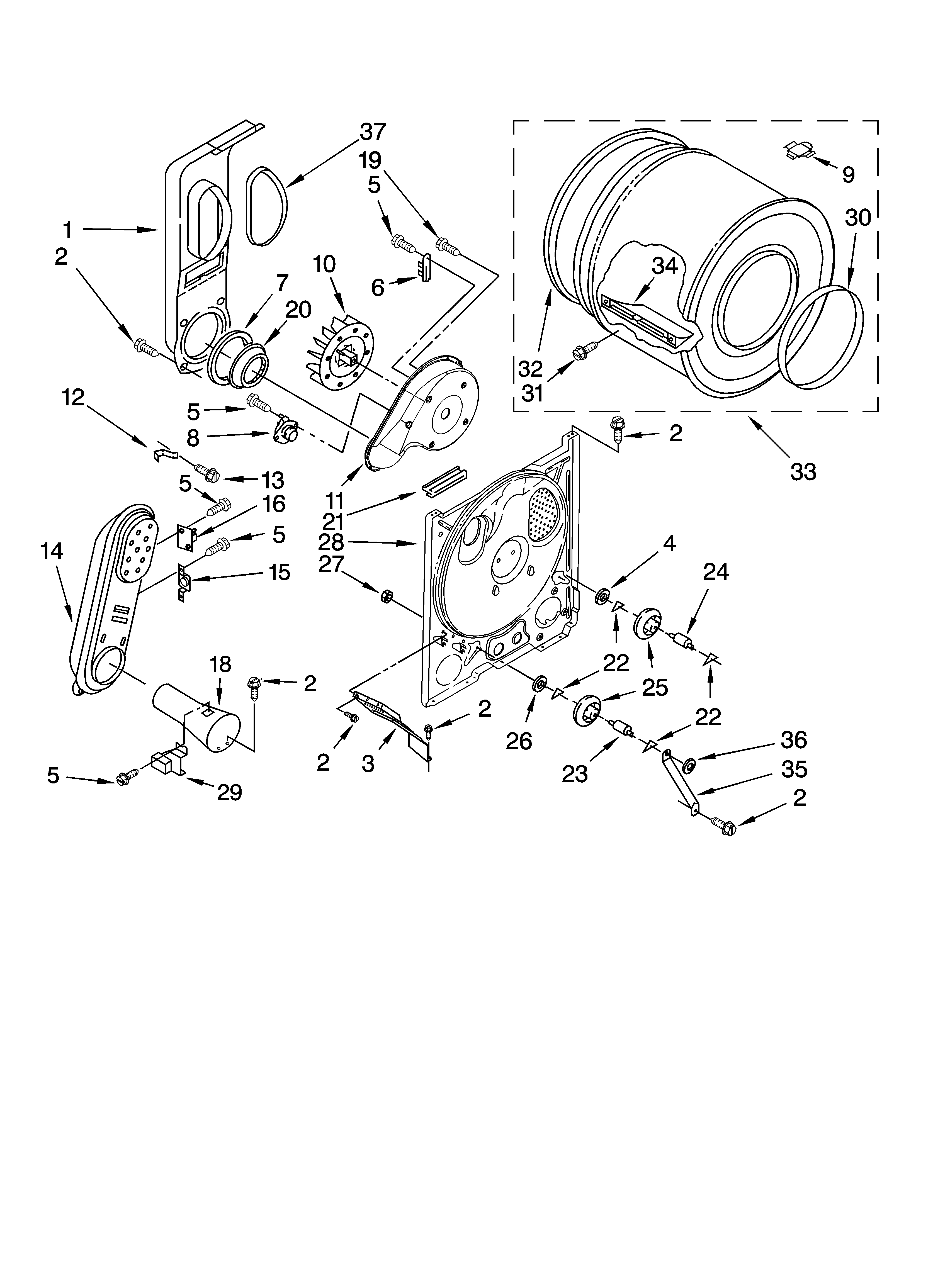 Amana NGD5100TQ1 bulkhead parts, optional parts (not included) diagram