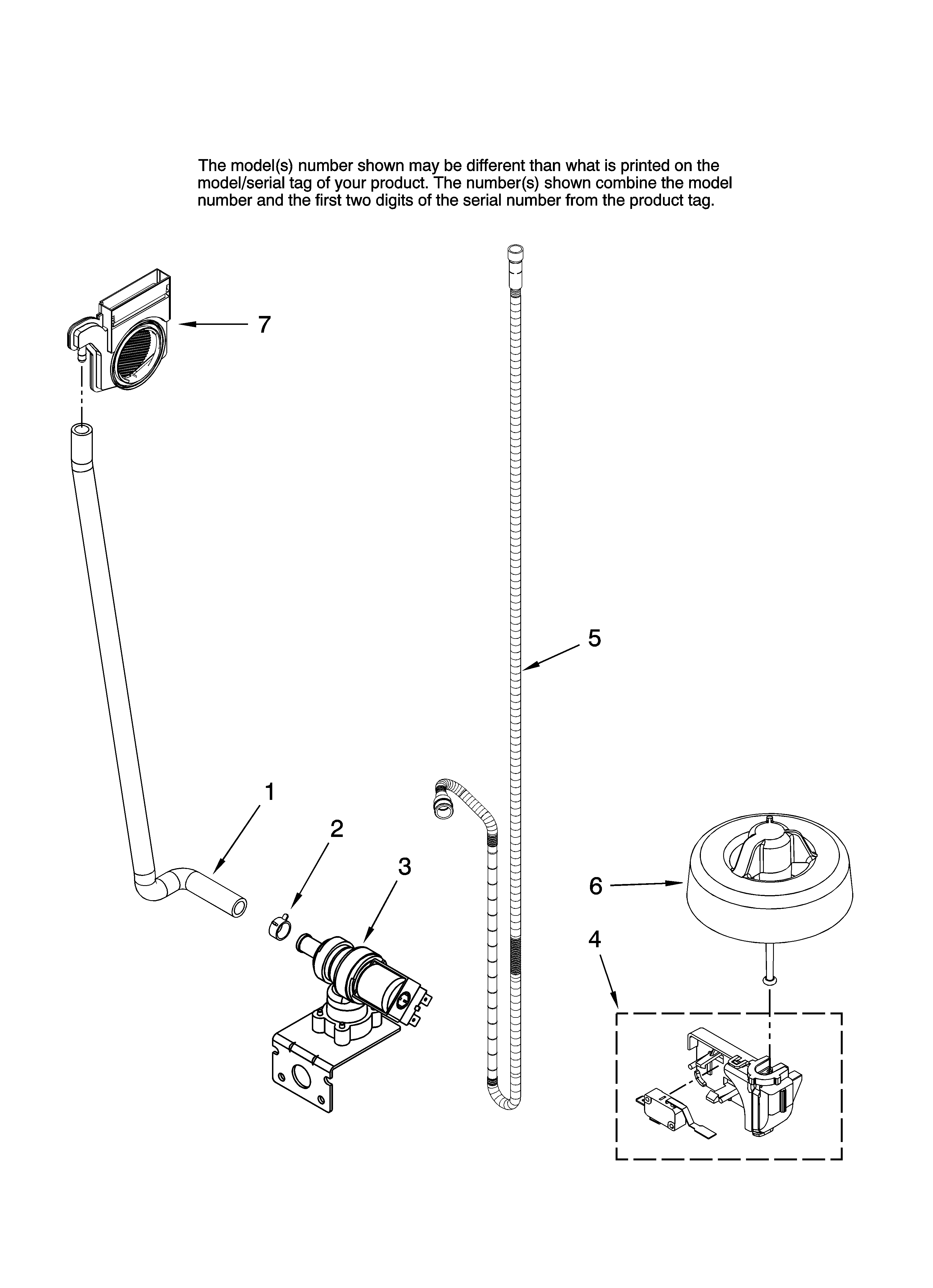 Amana ADB3500AWW41 fill and overfill parts diagram