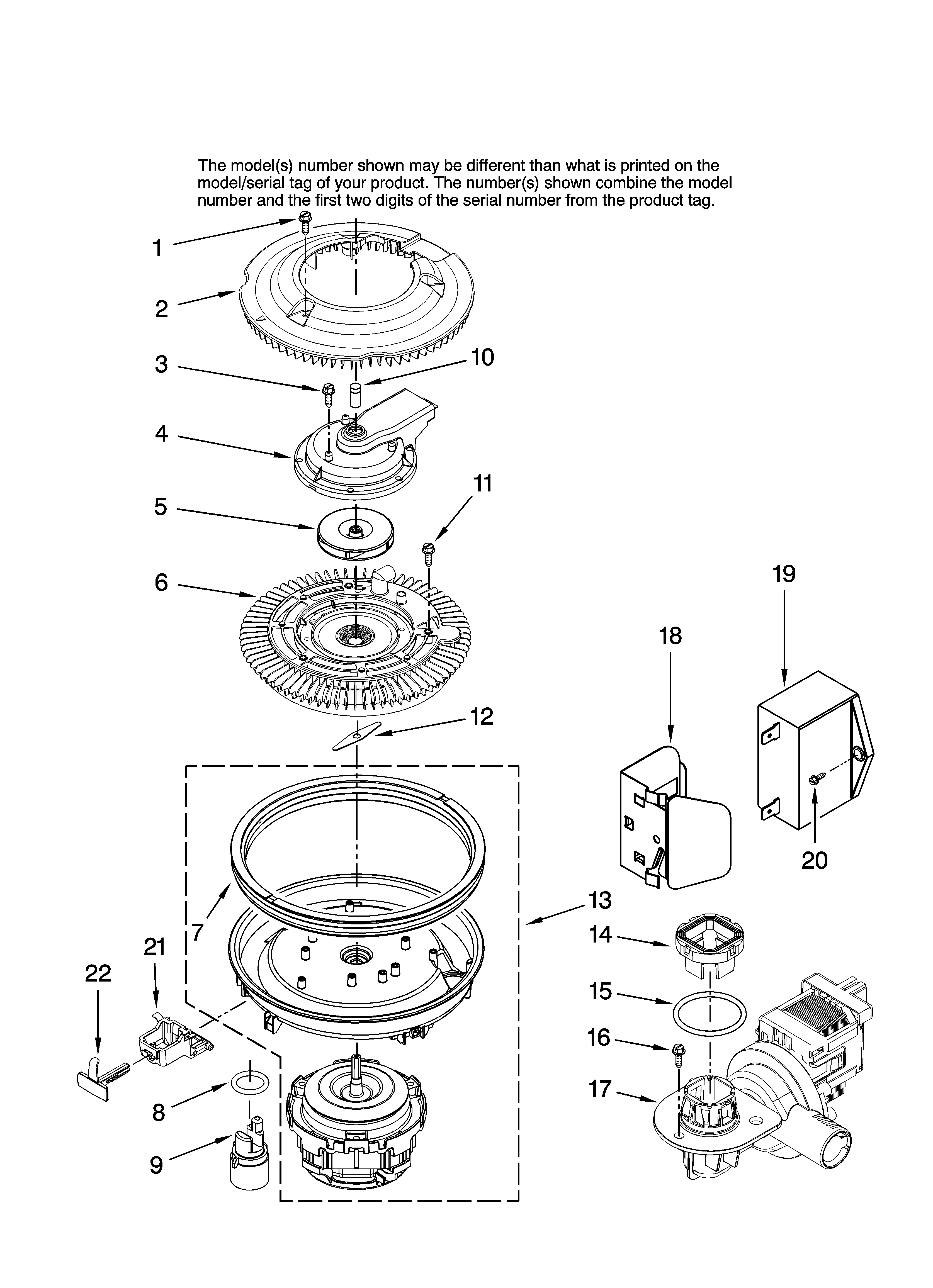 Amana ADB3500AWW41 pump and motor parts diagram