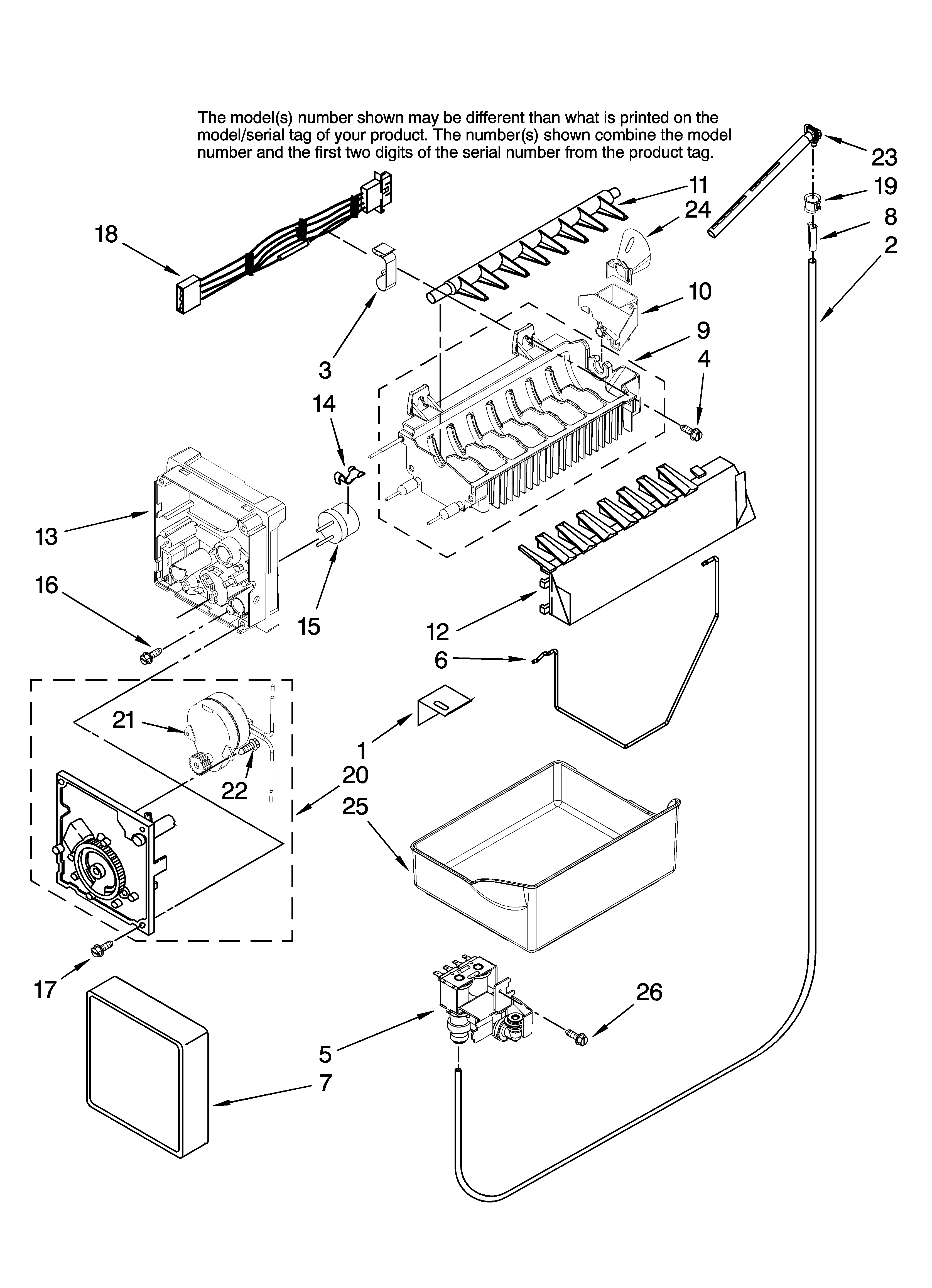 Jenn-Air JBR2088HES13 icemaker parts diagram
