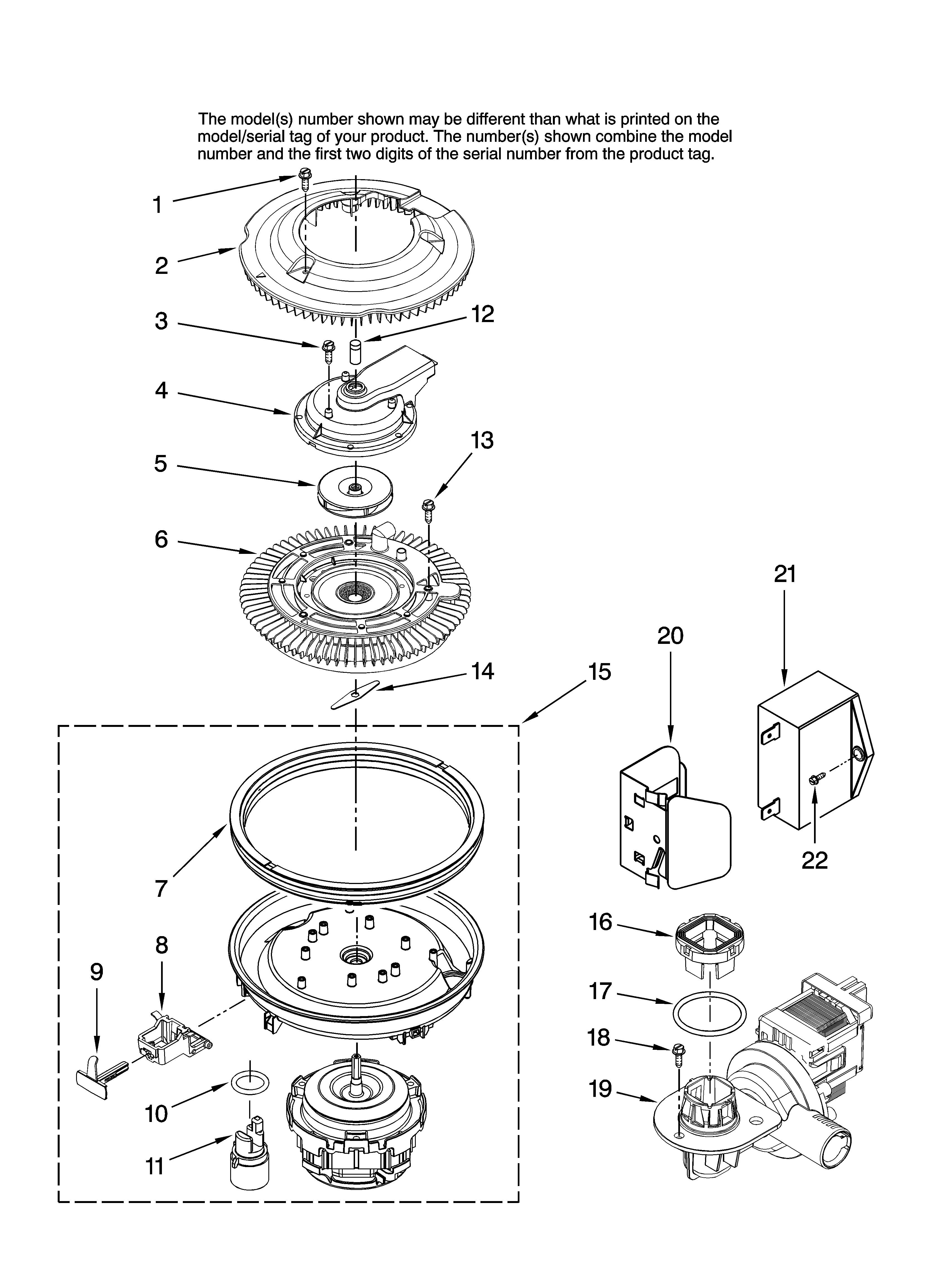 Jenn-Air JDB1255AWW0 pump and motor parts diagram