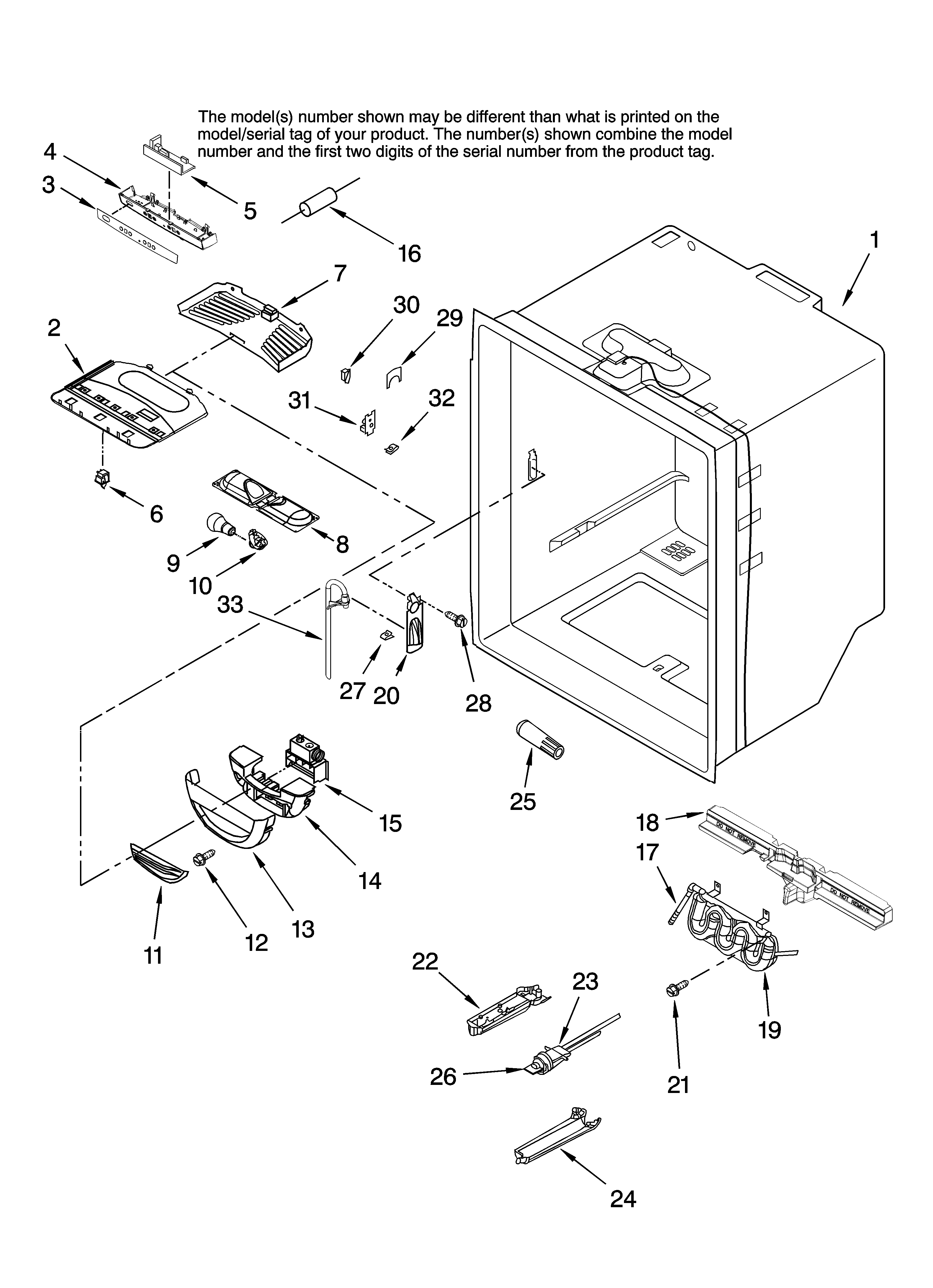 Jenn-Air JFC2070KRW11 refrigerator liner parts diagram