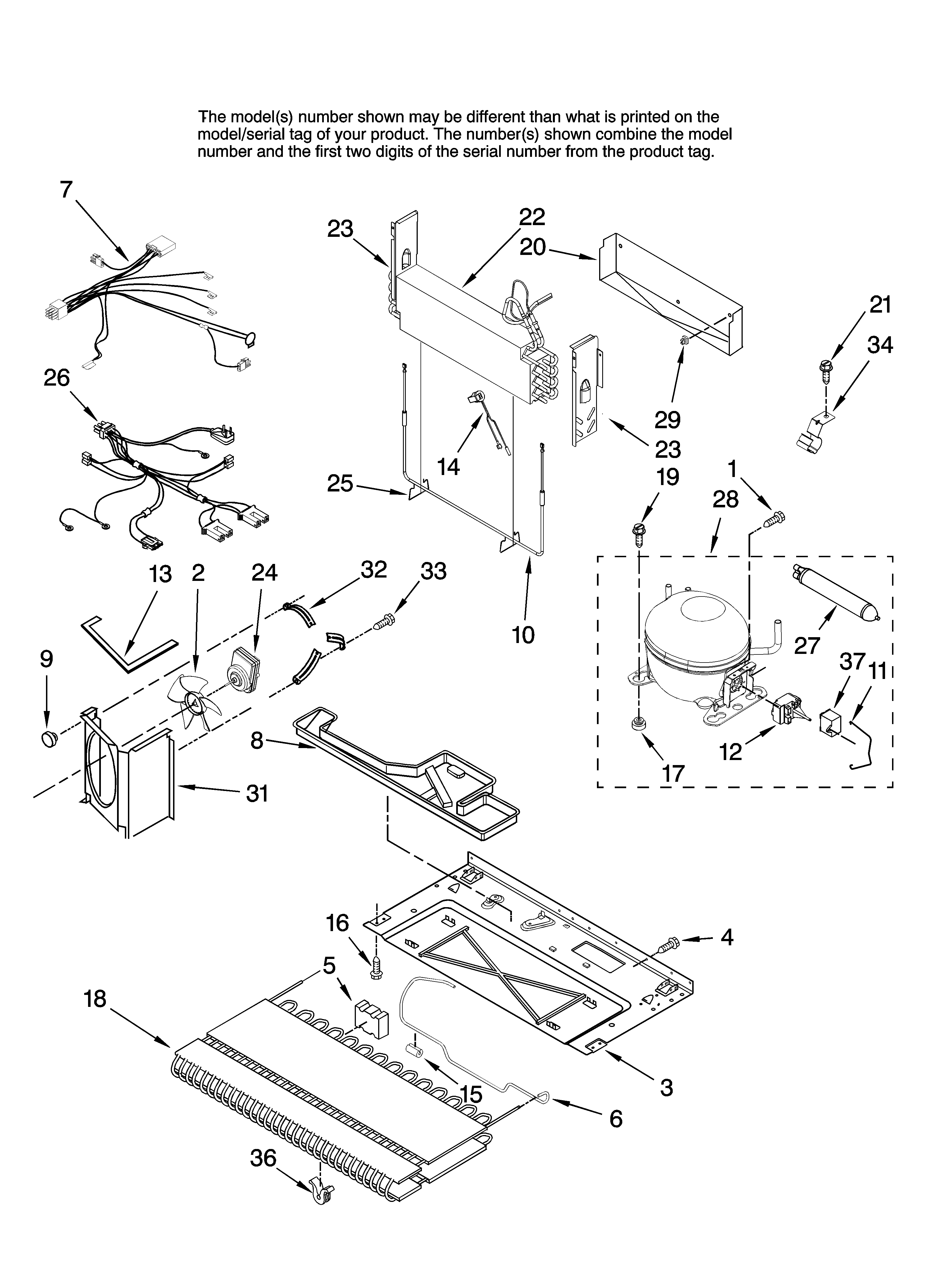 Jenn-Air JFC2070KRW11 unit parts diagram