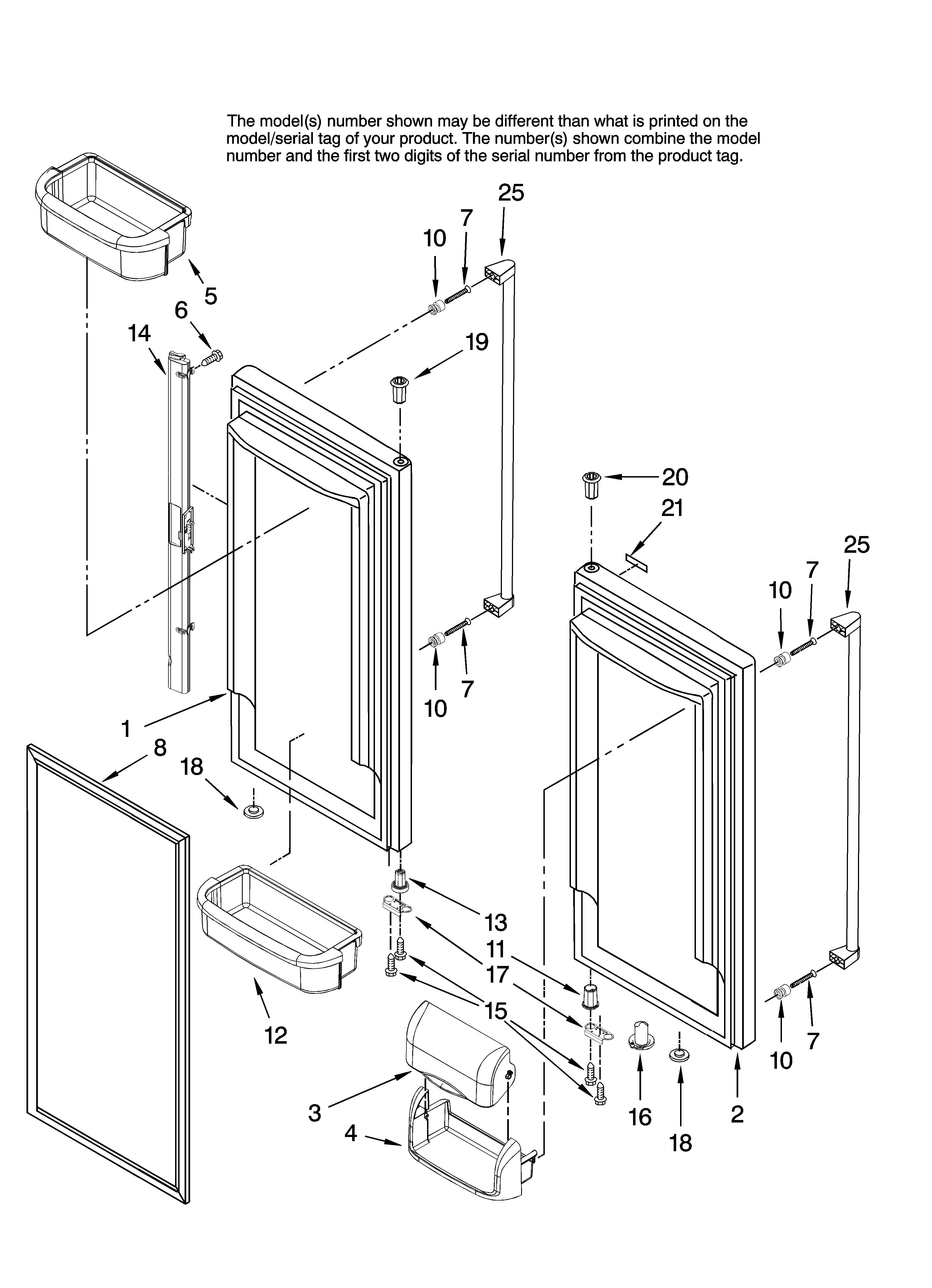 Jenn-Air JFC2089HES13 refrigerator door parts diagram