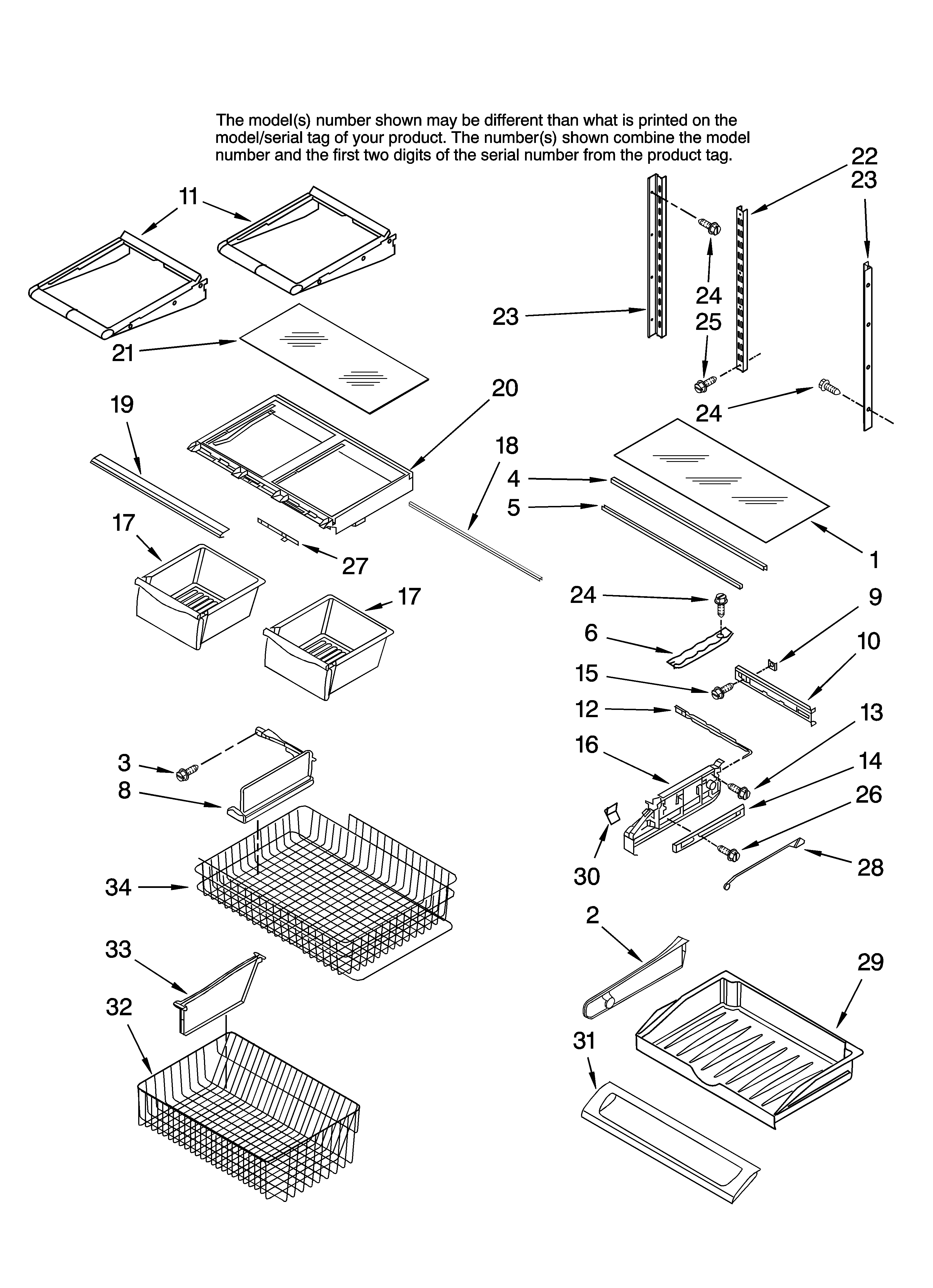 Jenn-Air JFC2089HES13 shelf parts diagram