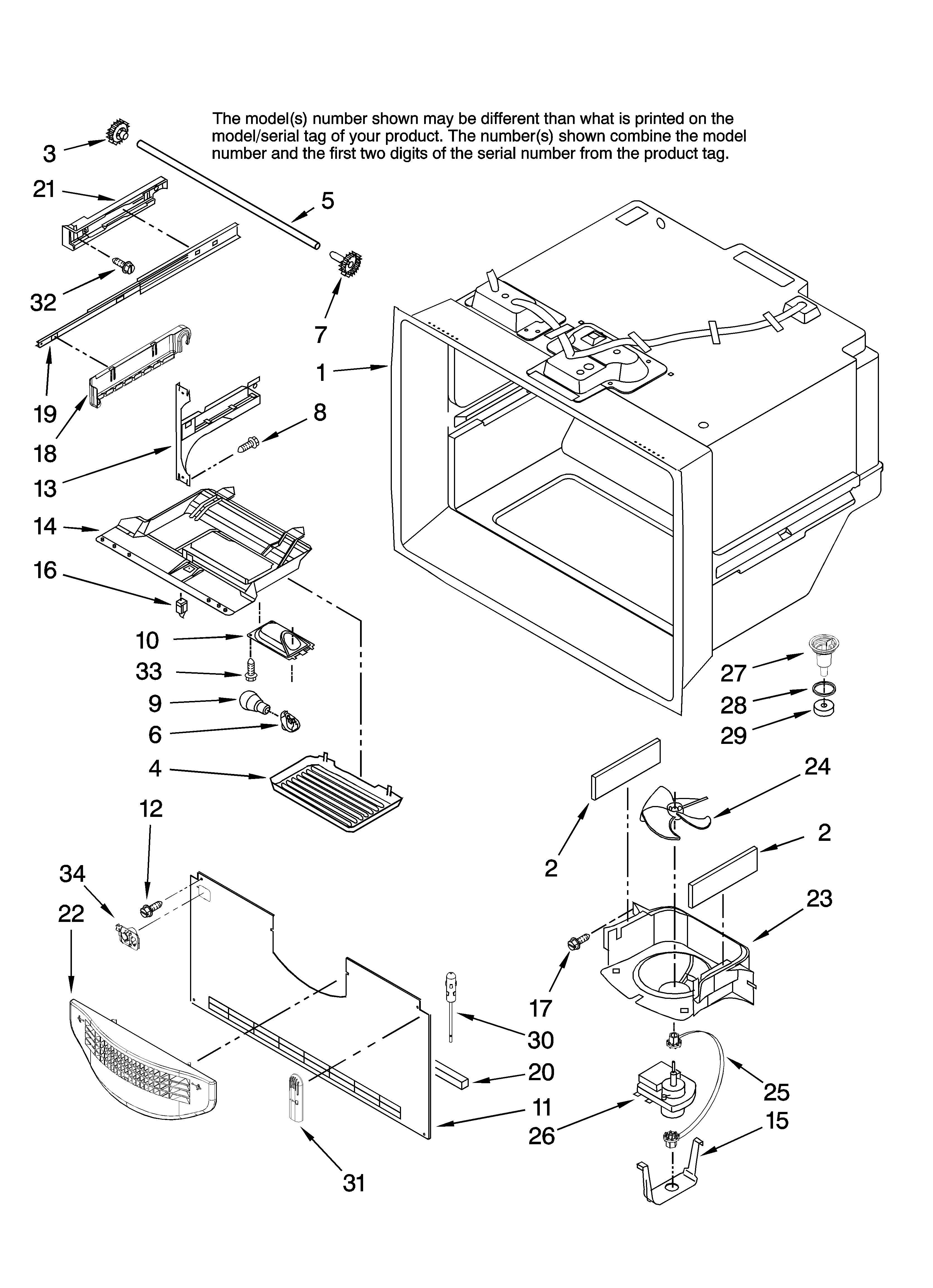 Jenn-Air JFC2089HPF12 freezer liner parts diagram
