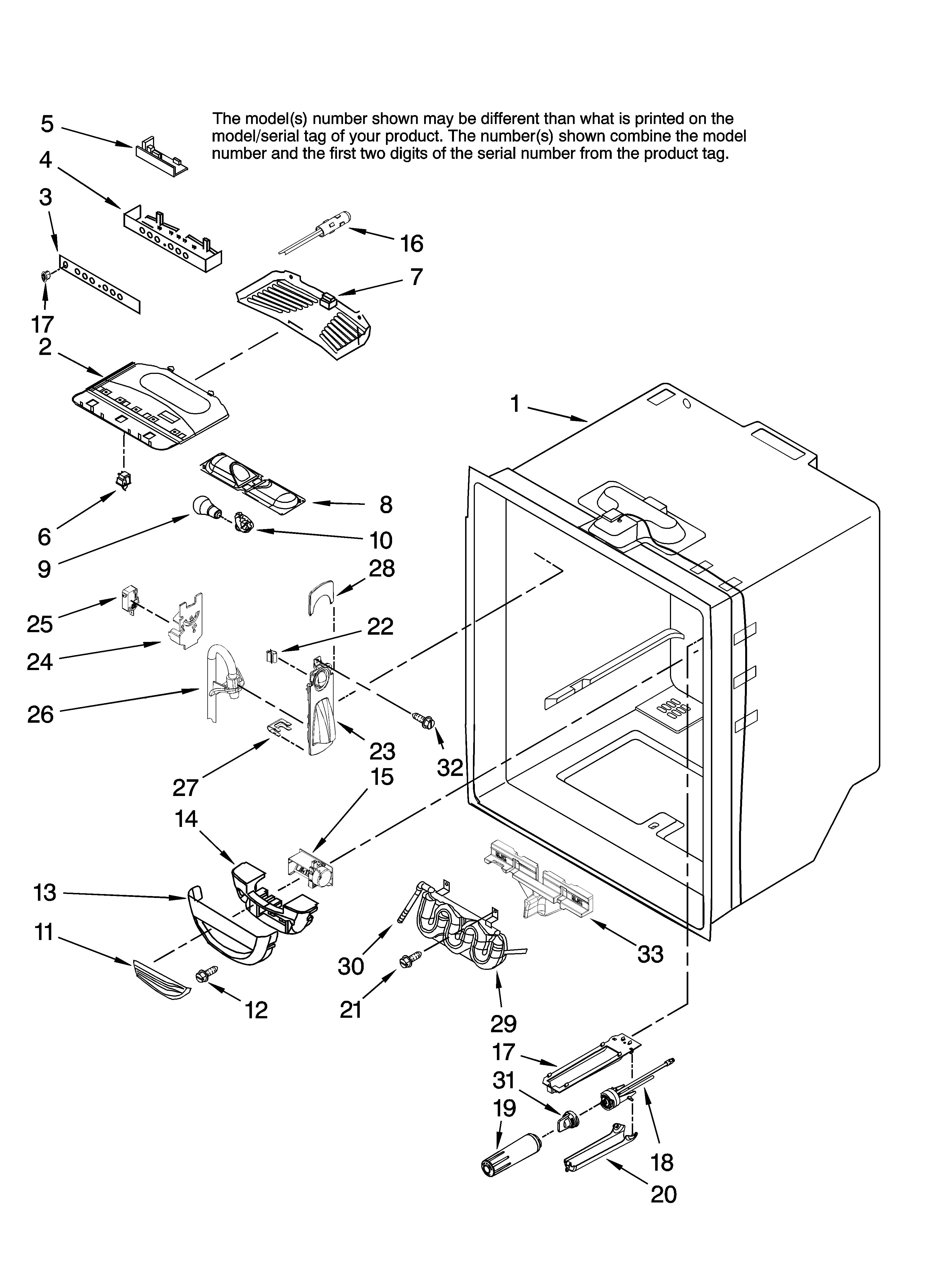 Jenn-Air JFC2089HPF12 refrigerator liner parts diagram