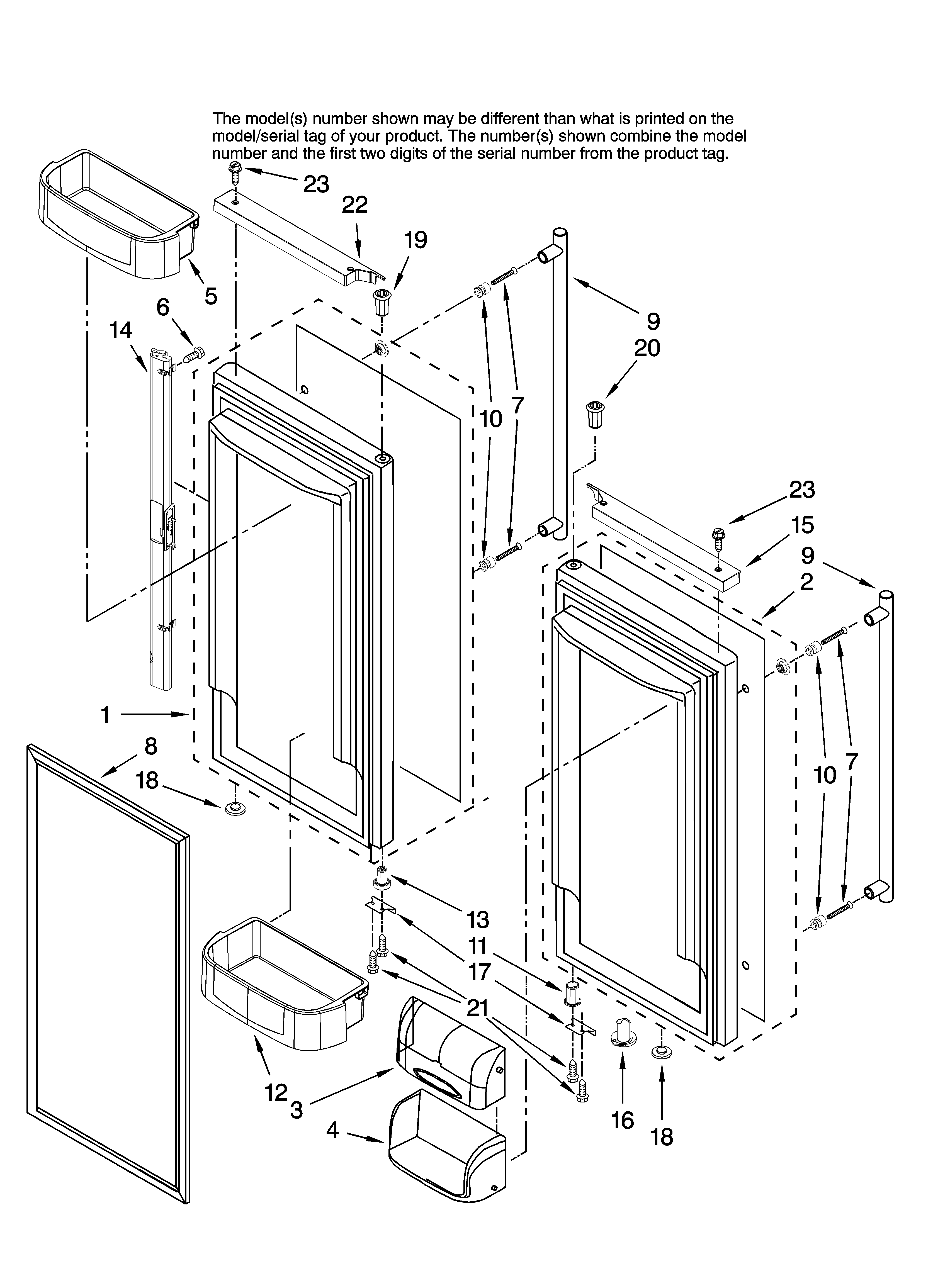 Jenn-Air JFC2089HPF12 refrigerator door parts diagram