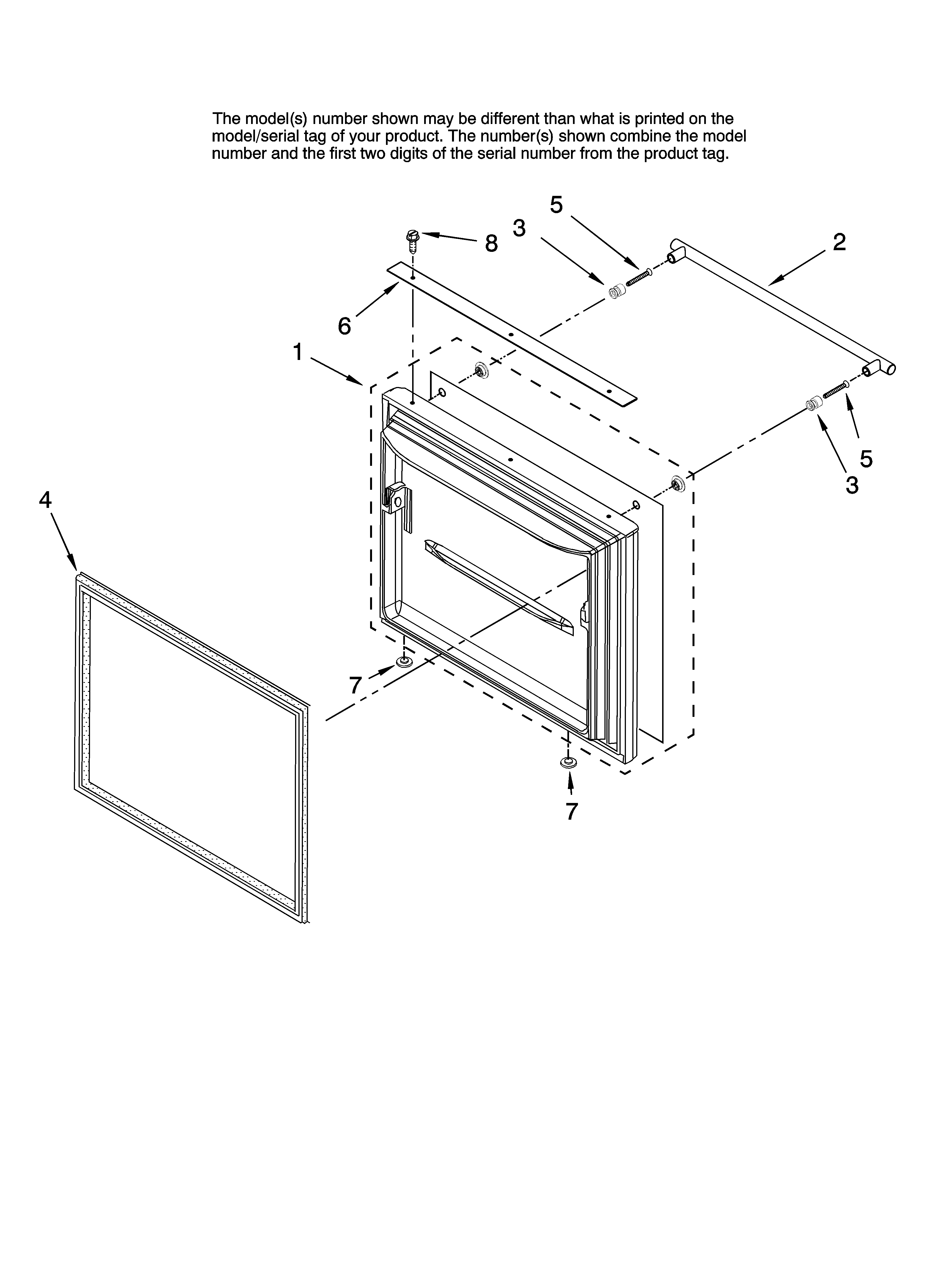 Jenn-Air JFC2089HPF12 freezer door parts diagram
